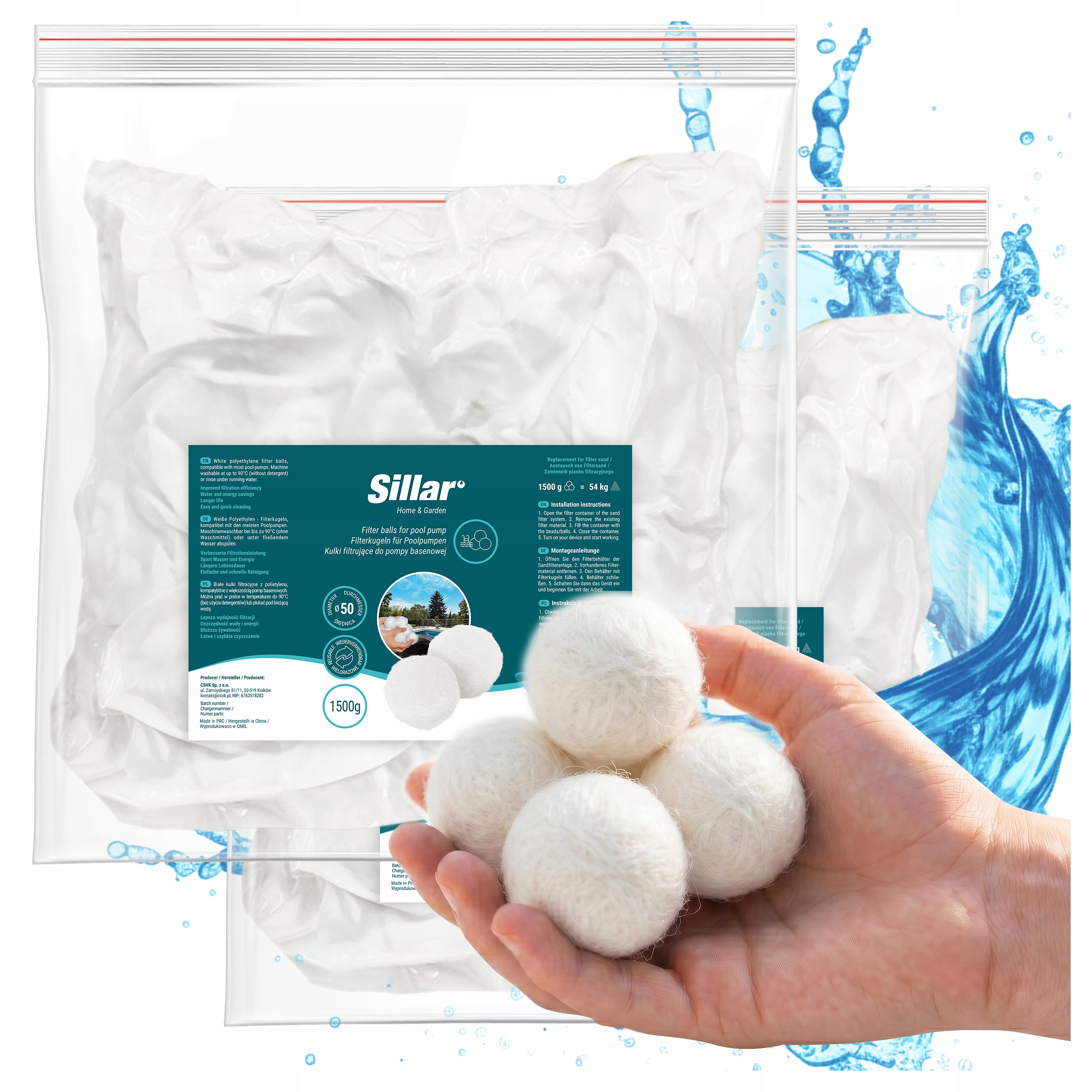 Sillar kulki filtracyjne do basenu do pompy piaskowej 3000g 3kg do jacuzzi