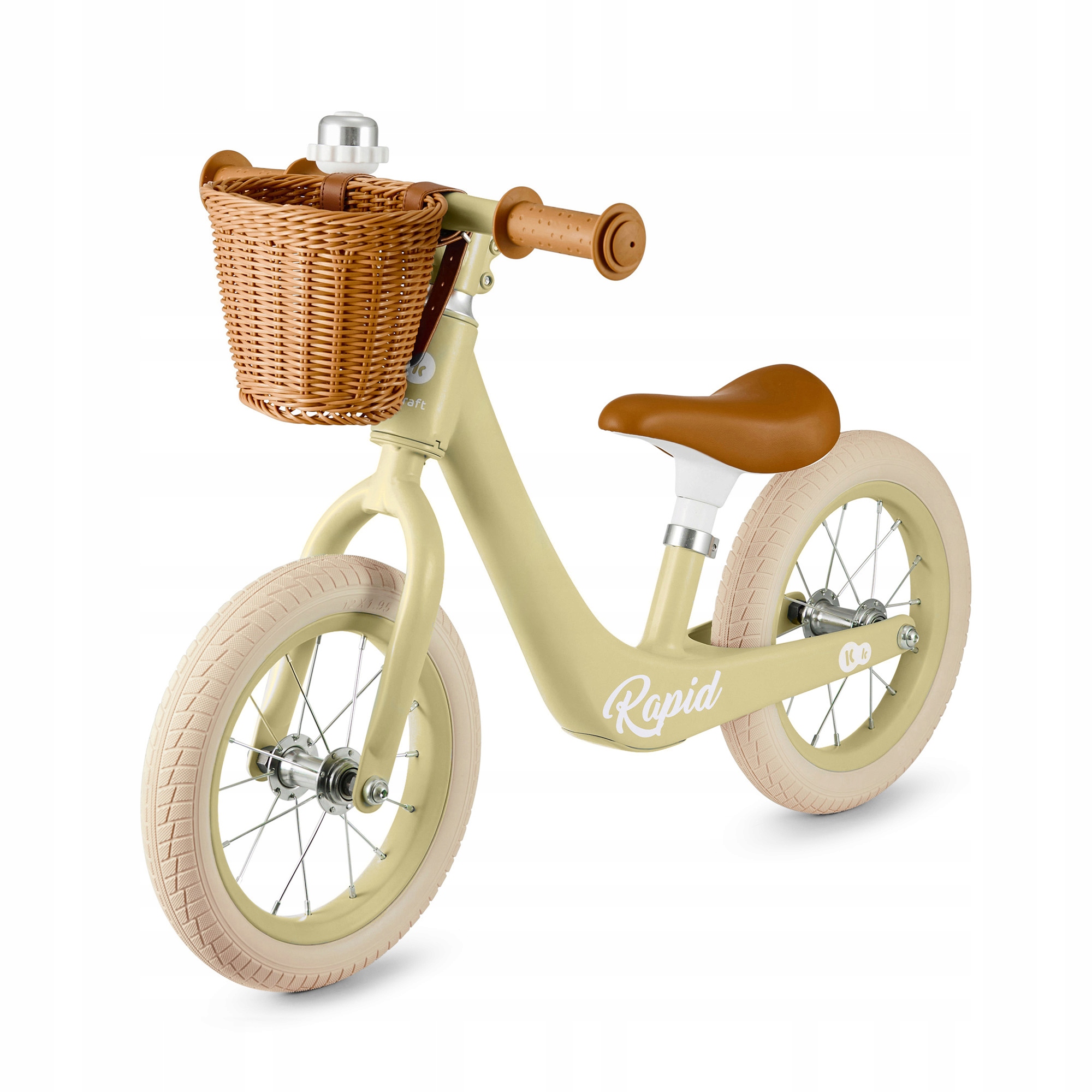 Kinderkraft Rowerek Biegowy Lekki Jeździk Biegówka Koszyk Rapid 2 Zielony