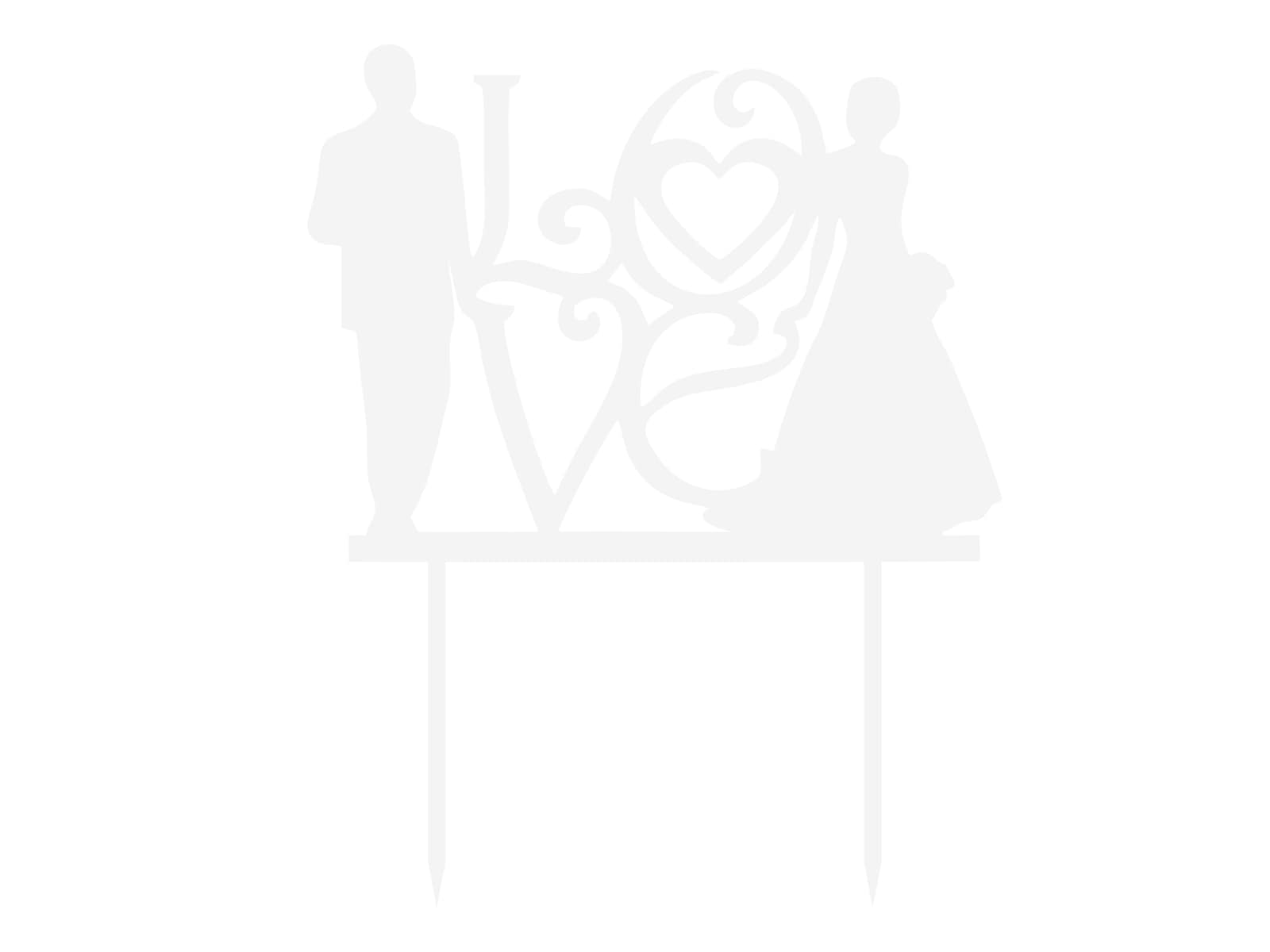 

Topper na tort Love Młoda Para 16,5cm Wesele plexi