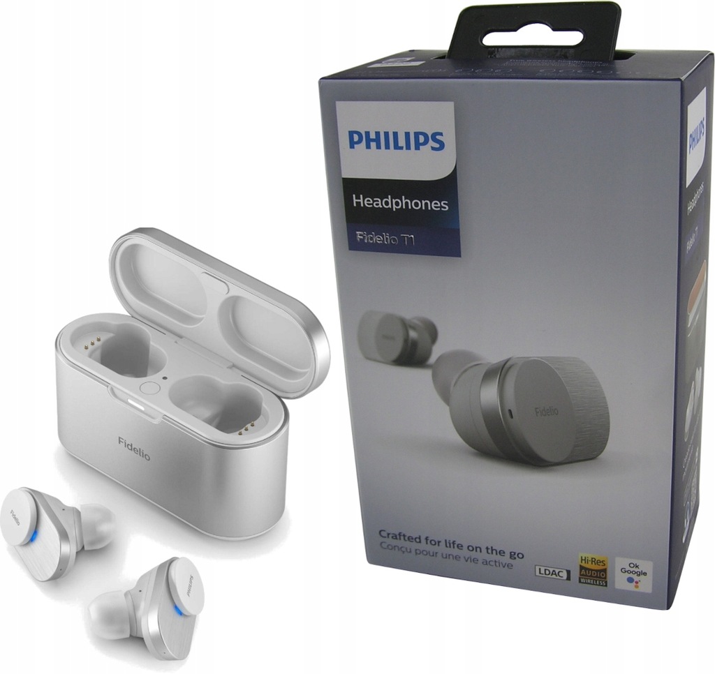 Słuchawki Dokanałowe Philips Fidelio T1WT/00 T1 Bt 5.2 Anc Białe