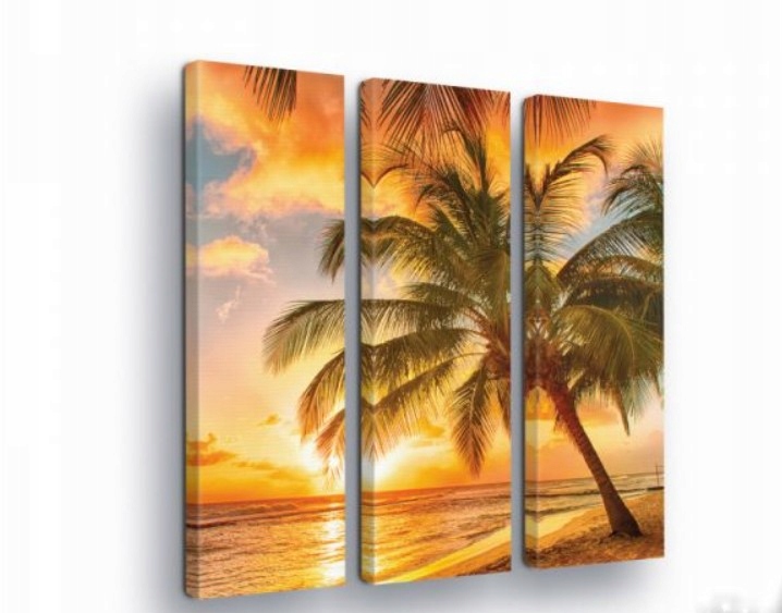 Obraz 90x100 Tropický západ slunce pláž palmy oceán moře relaxace