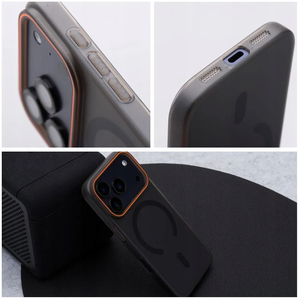 Futerał do iPhone 17 Air Go Orange zgodny z MagSafe czarny