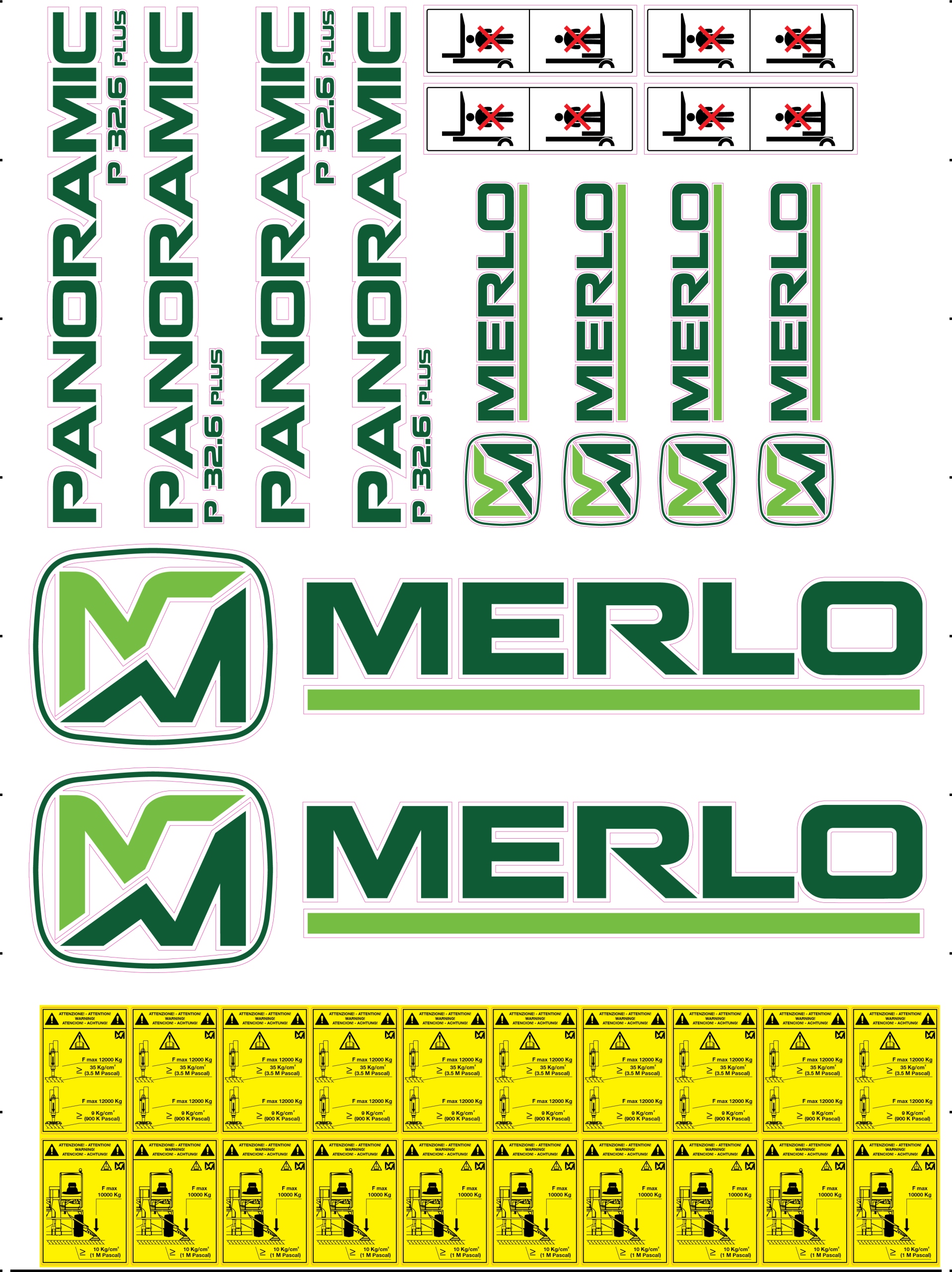 Zestaw naklejek MERLO PANORAMIC P 32 6 PLUS