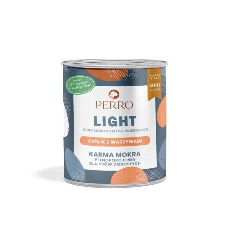 Perro Light Mono Krmivo Vlhké Králík se zeleninou pro psa 6x800g Nový Produkt