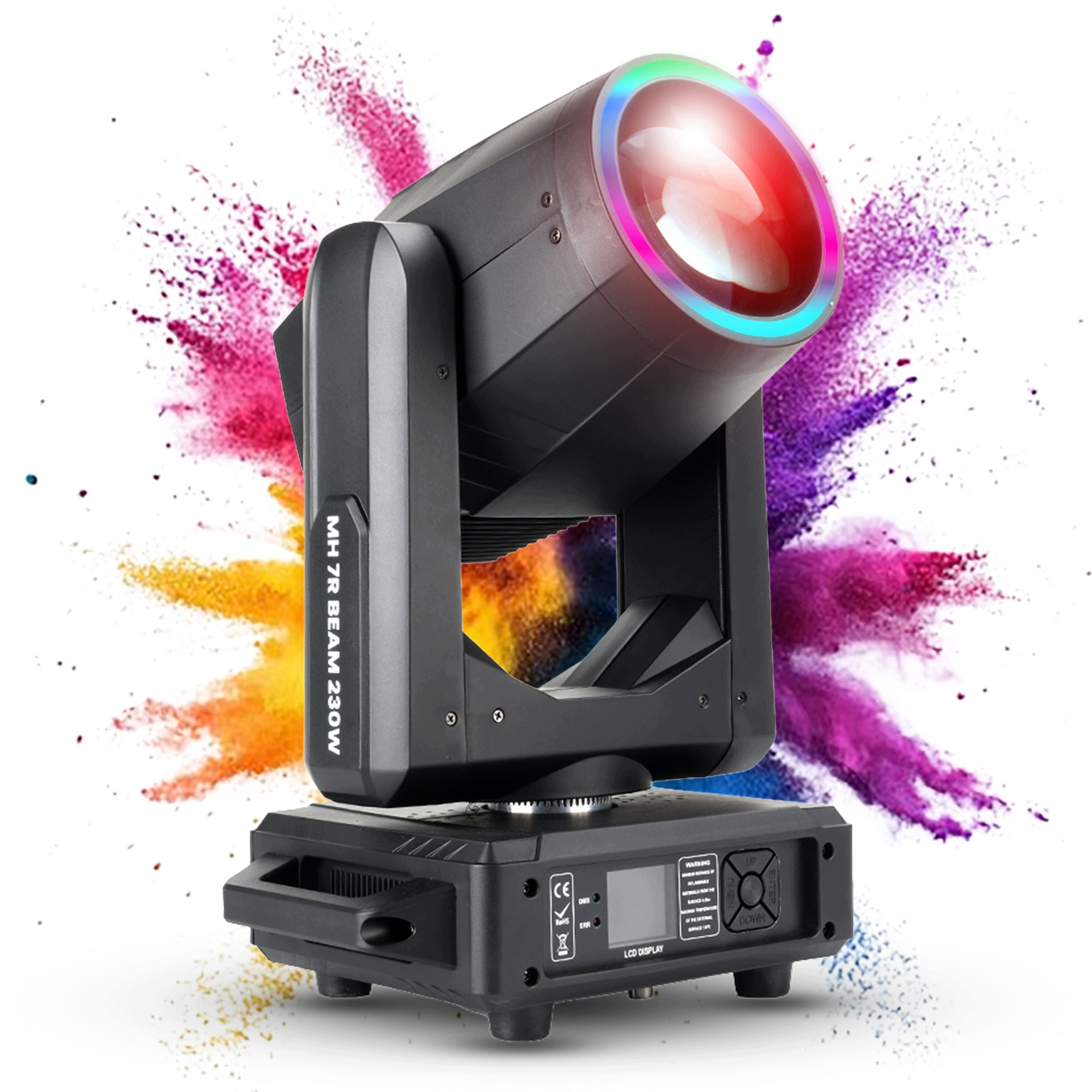 Pohyblivá Hlava Led Beam Jevištní Osvětlení DMX 230W Efekt Ring