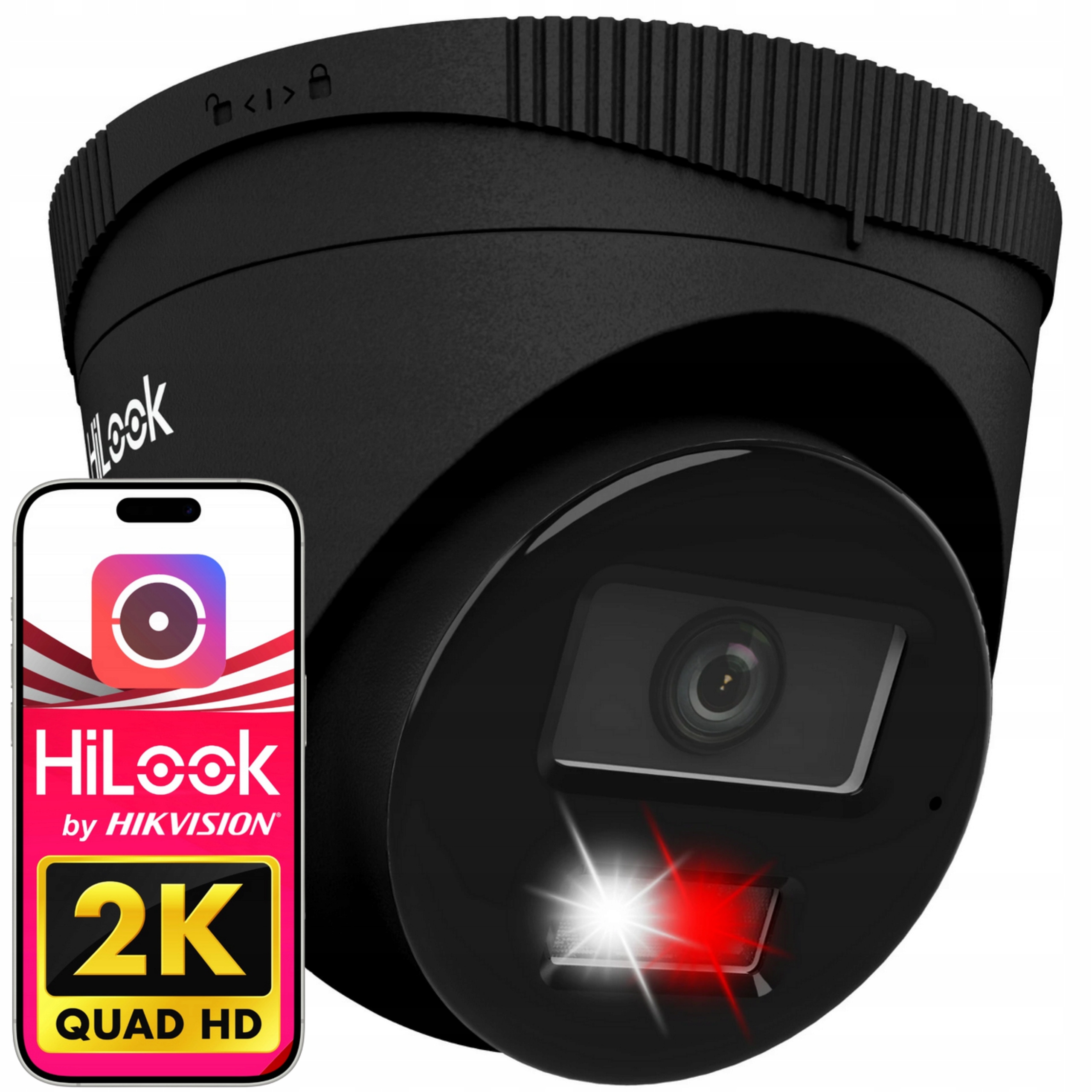 Kamera IPCAM-T4-30DL Black 4MPx Ip IR30M Aplikacja Detekcja IP67 Hilook
