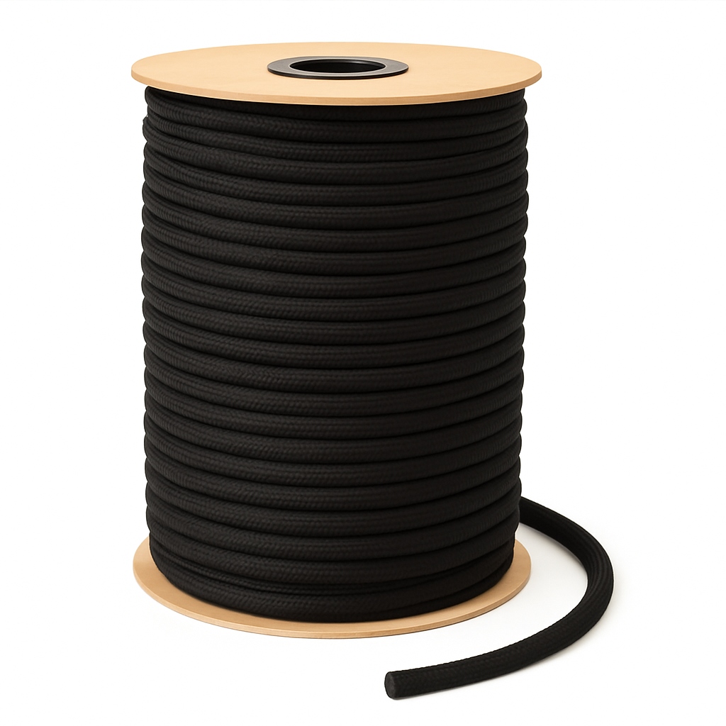 Elastické lano 12 mm – 100 metrů na roli – expandérová guma pro plachty