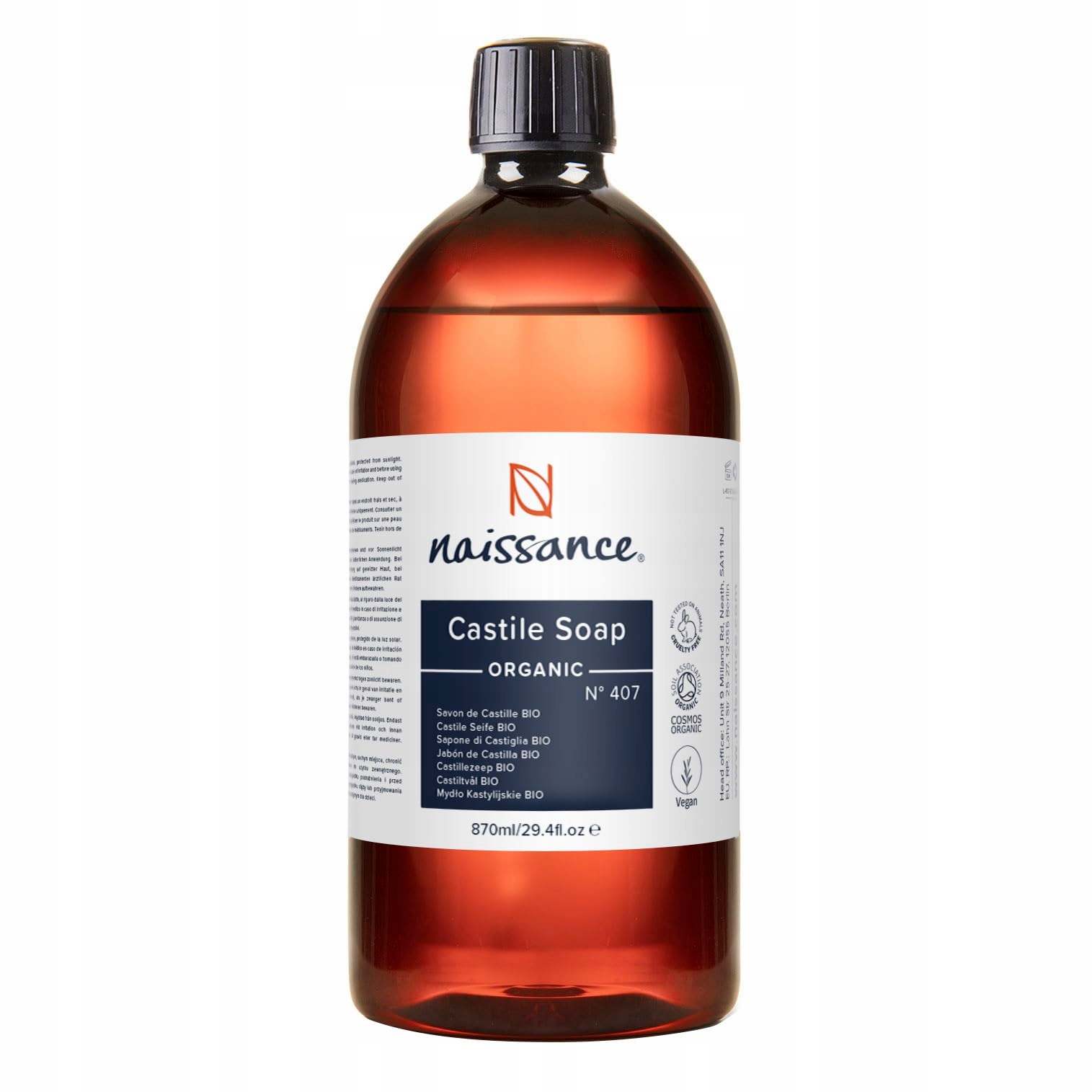Mýdlo Bio Naissance 870 ml Bez vůně Veganské Sls Sles Přírodní mýdlo