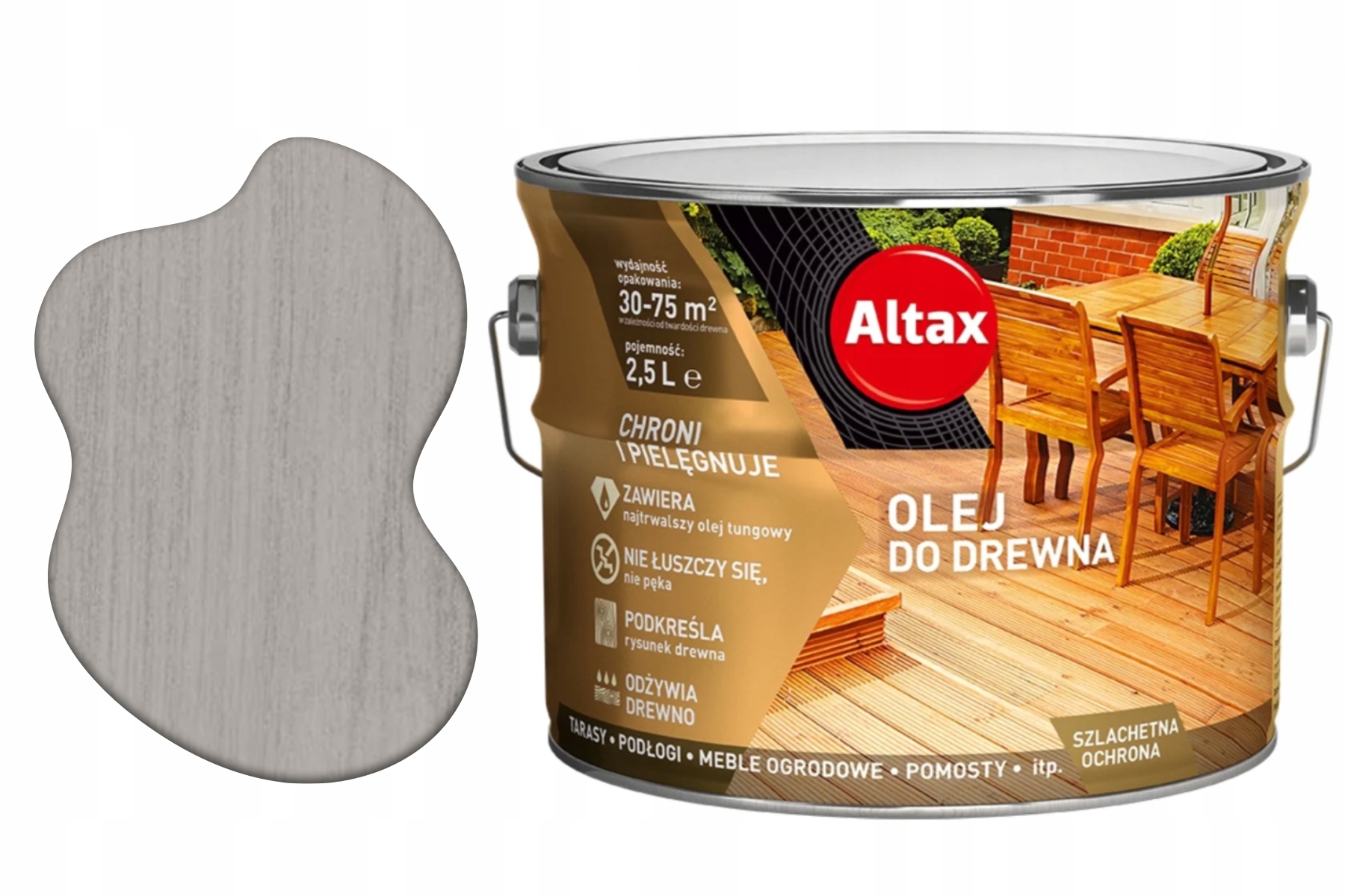 Altax Olej Do Drewna Szary 2,5 L