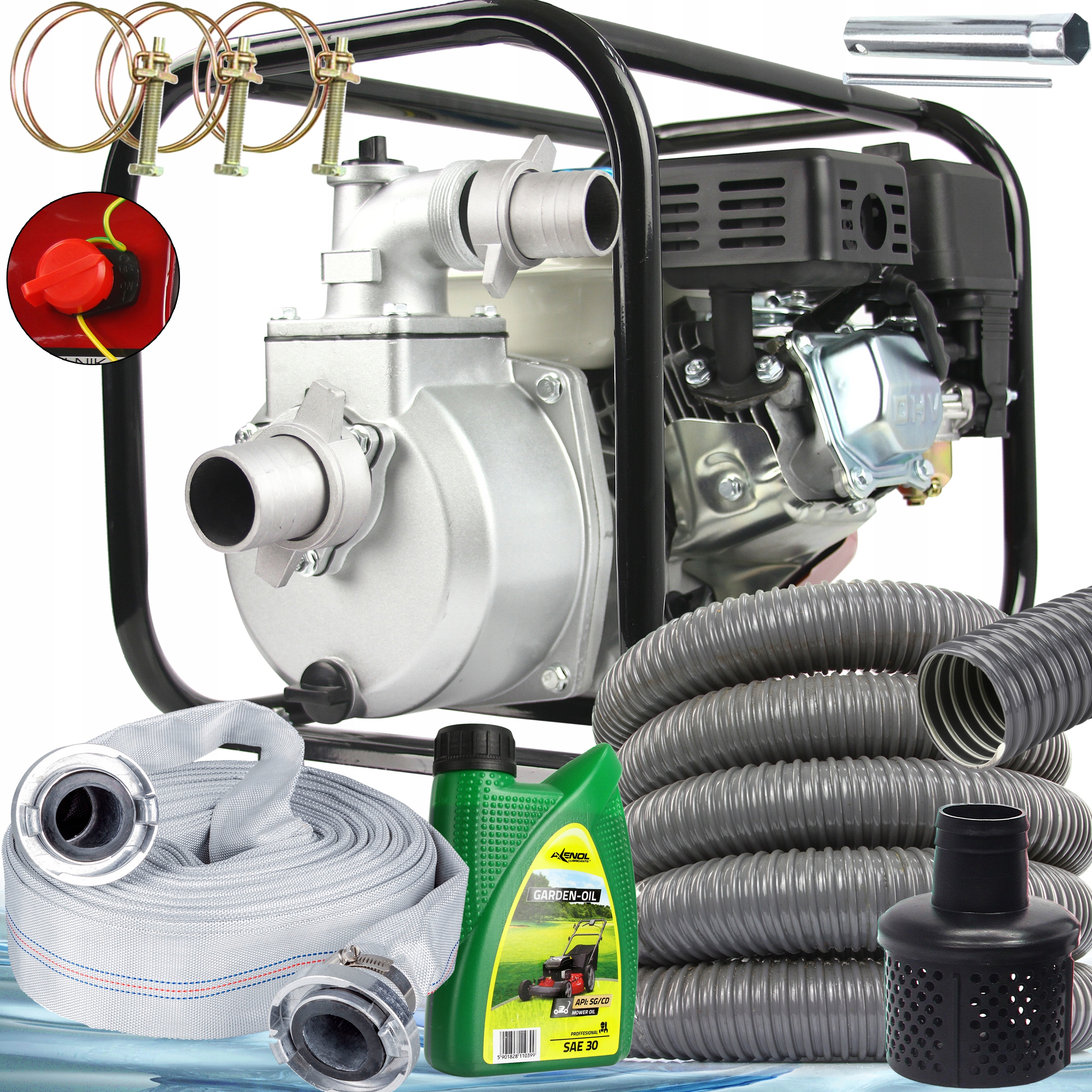 

Motopompa 2 +węże spalinowa pompa do wody 600l/min