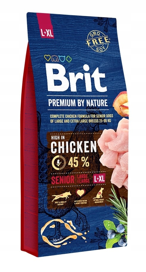 Levně Brit Premium By Nature Senior Large Extra Large L+XL Kuře 15 kg