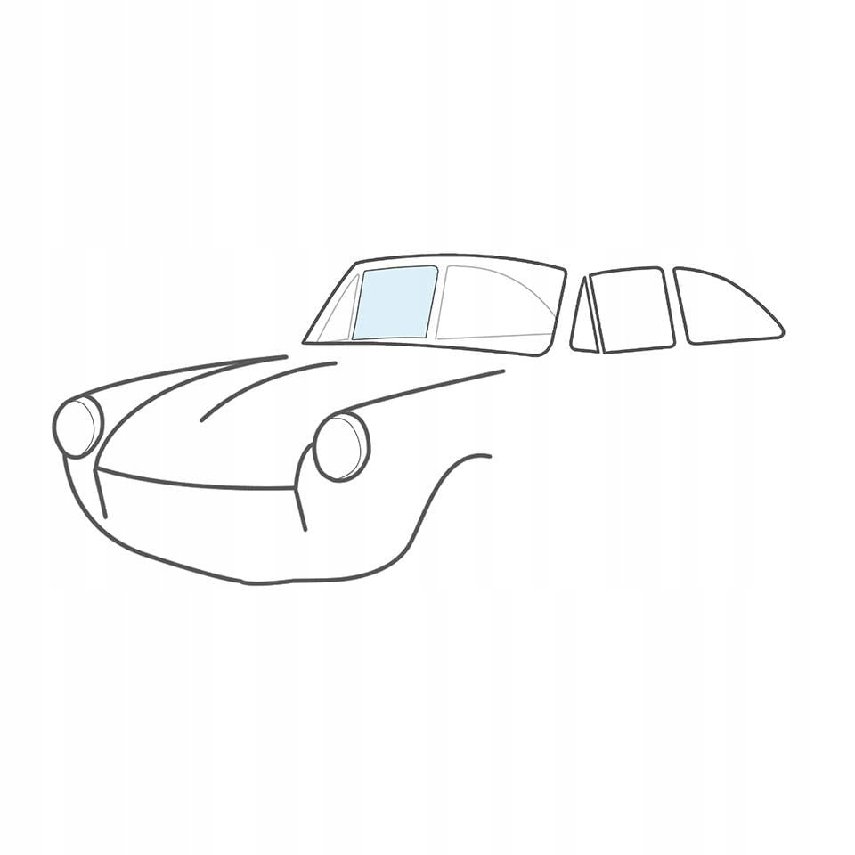 Szyba drzwi prawych bezbarwna VW Typ3