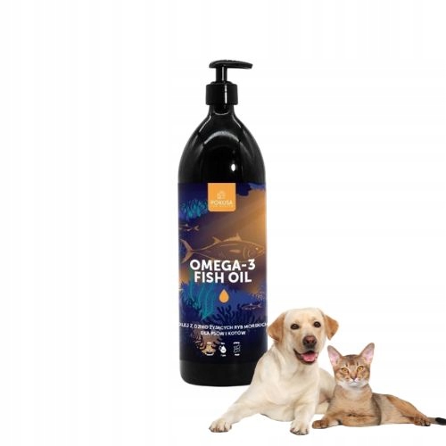 Pokusa Omega3 Fish Oil 1000ml Olej dla psa i kota z kwasami omega