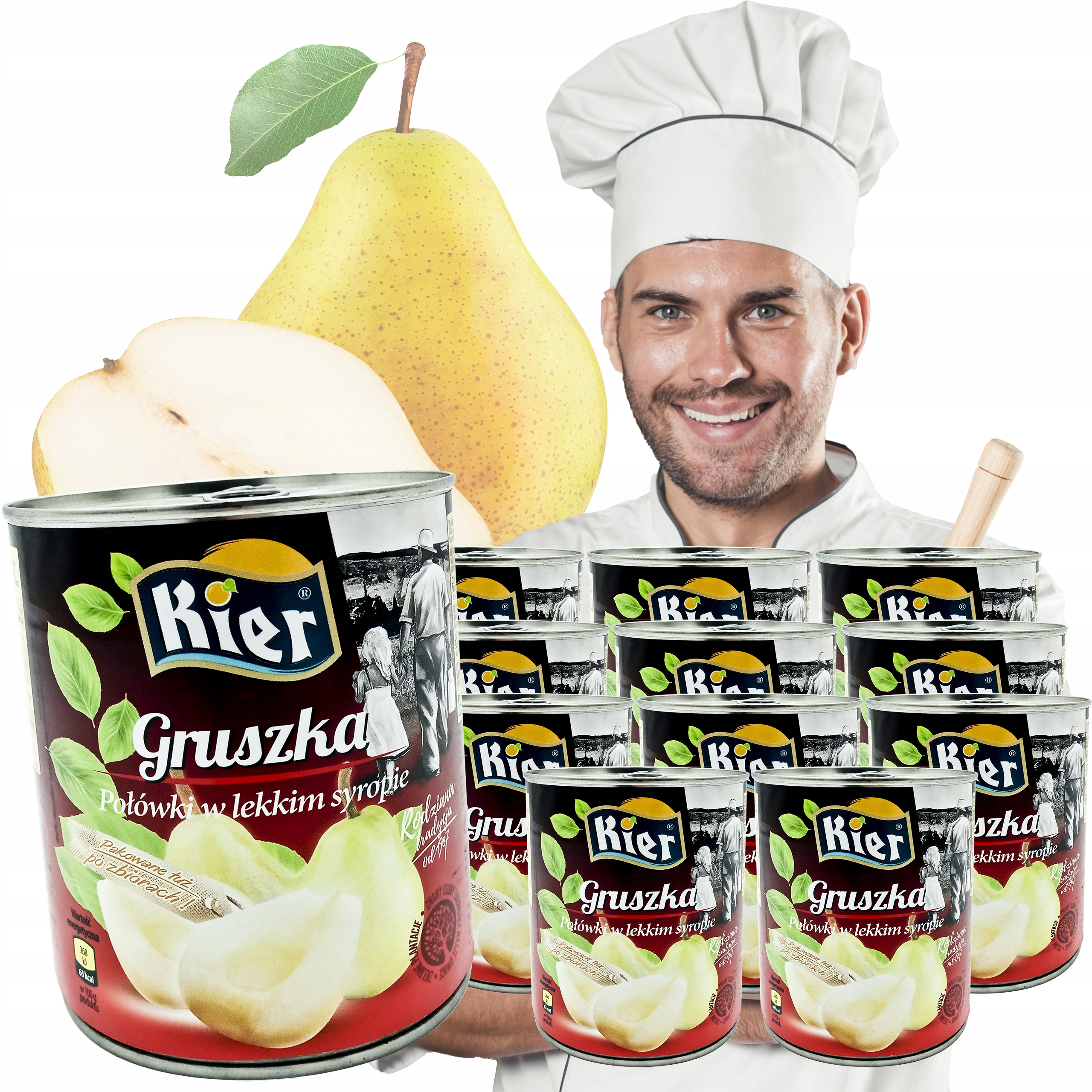 Levně Hruška V Lehkém Sirupu 12 X 840 G, Půlky Kier