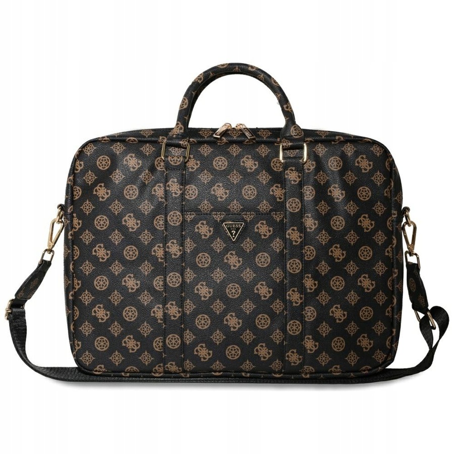 Taška na notebook Guess 4G Peony Triangle Logo 16", černá