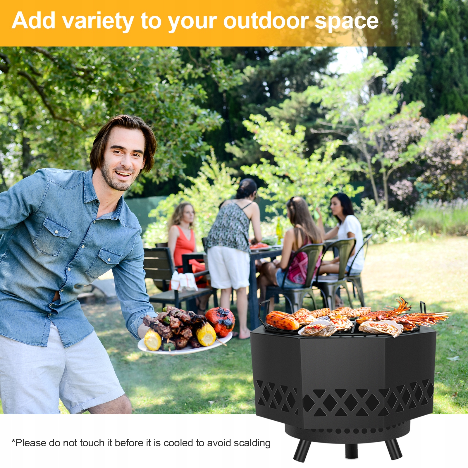 PALENISKO OGRODOWE OGNISKO GRILL Materiał stal