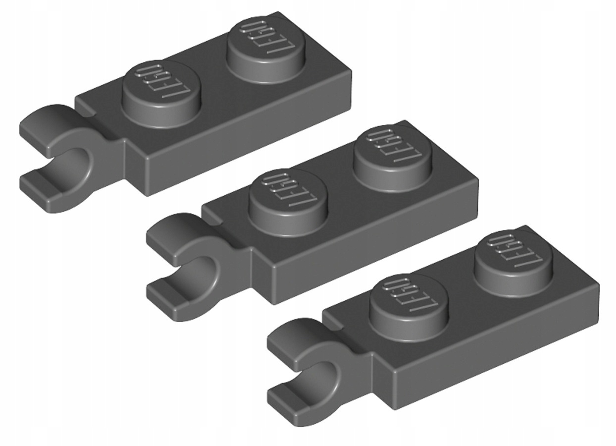 

Lego Płytka Zaczep 1x2 C. Szara 63868/6336990 3szt