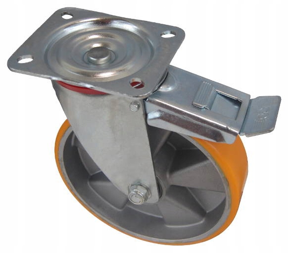 Otočné kolečko s brzdou 200 mm, hliníkový polyuretan