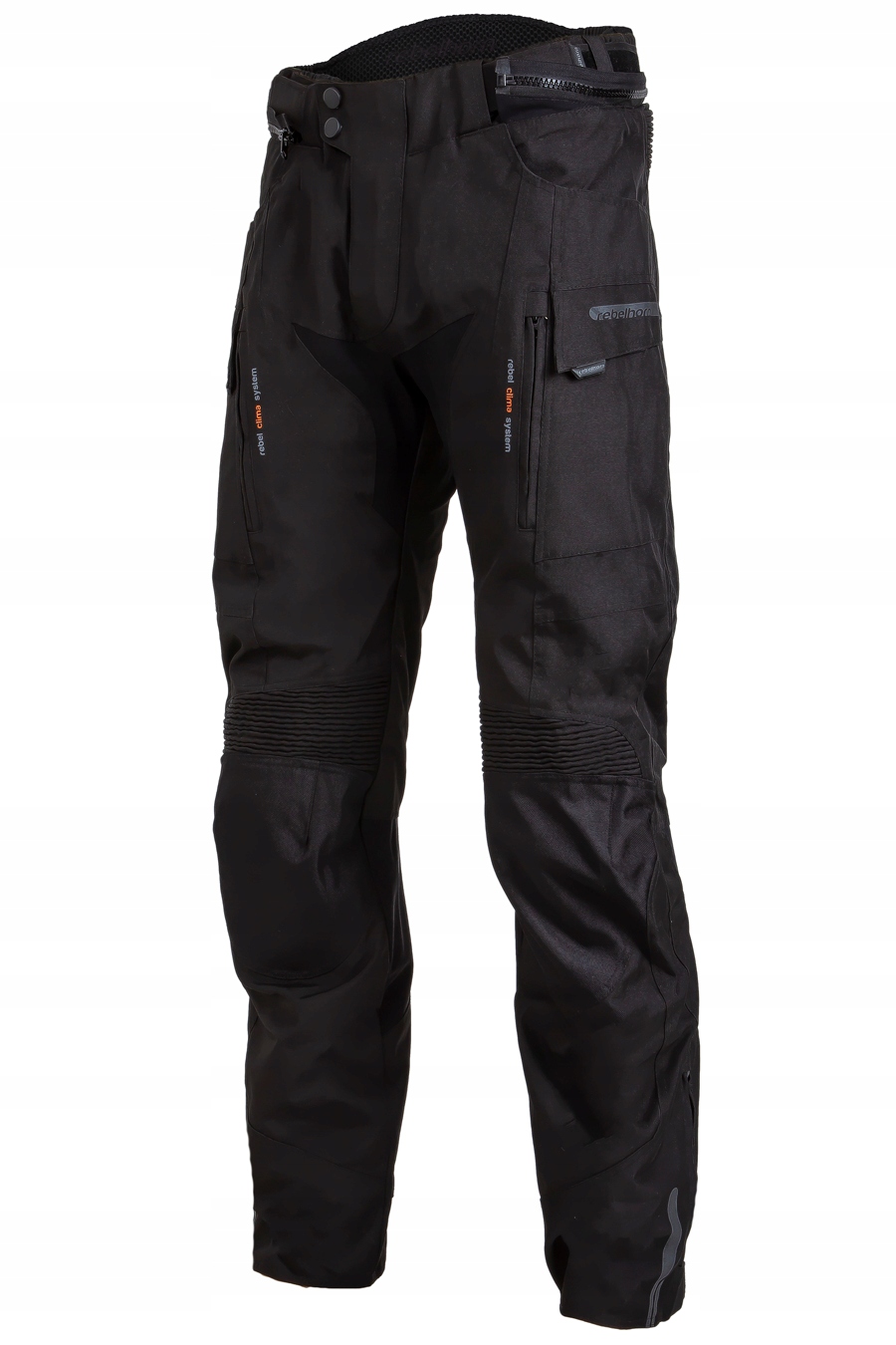 TEKSTYLNE SPODNIE MOTOCYKLOWE REBELHORN CUBBY 5XL Materiał tekstylia