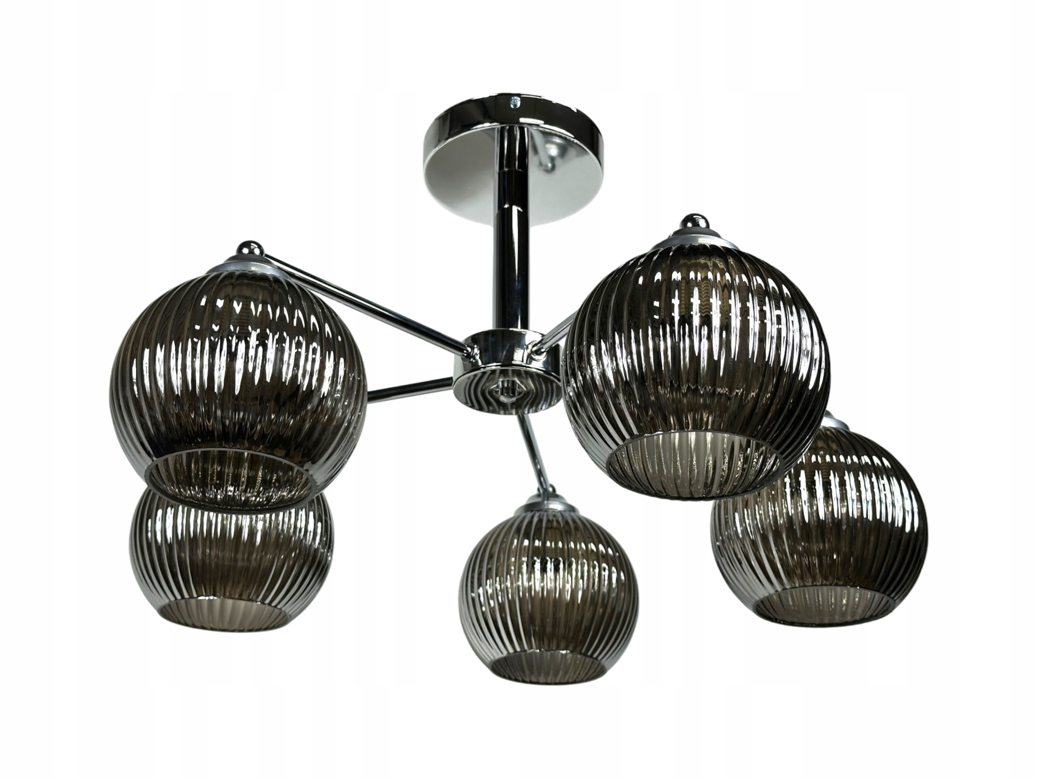 Stropná lampa Uno 5 chróm Klobúk dymový pruh 5x60W Výrobca