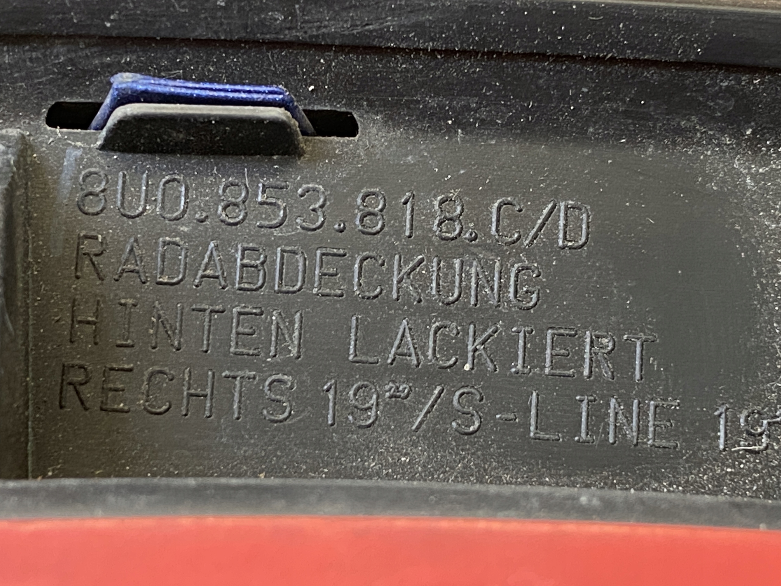 AUDI Q3 8U SLINE Couverture Moulage Aile Droit Arrière