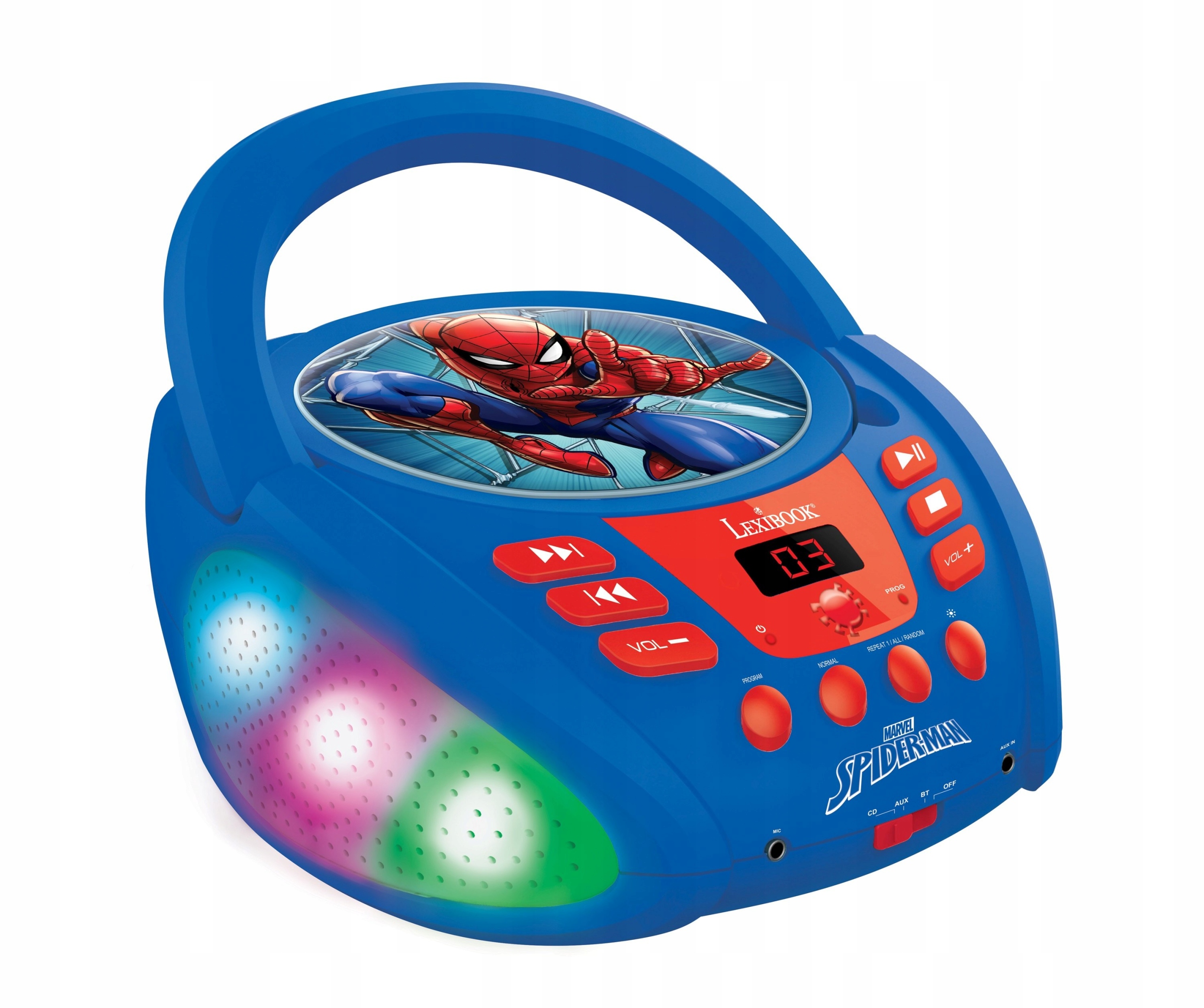 Spiderman Bluetooth CD Led přehrávač boombox