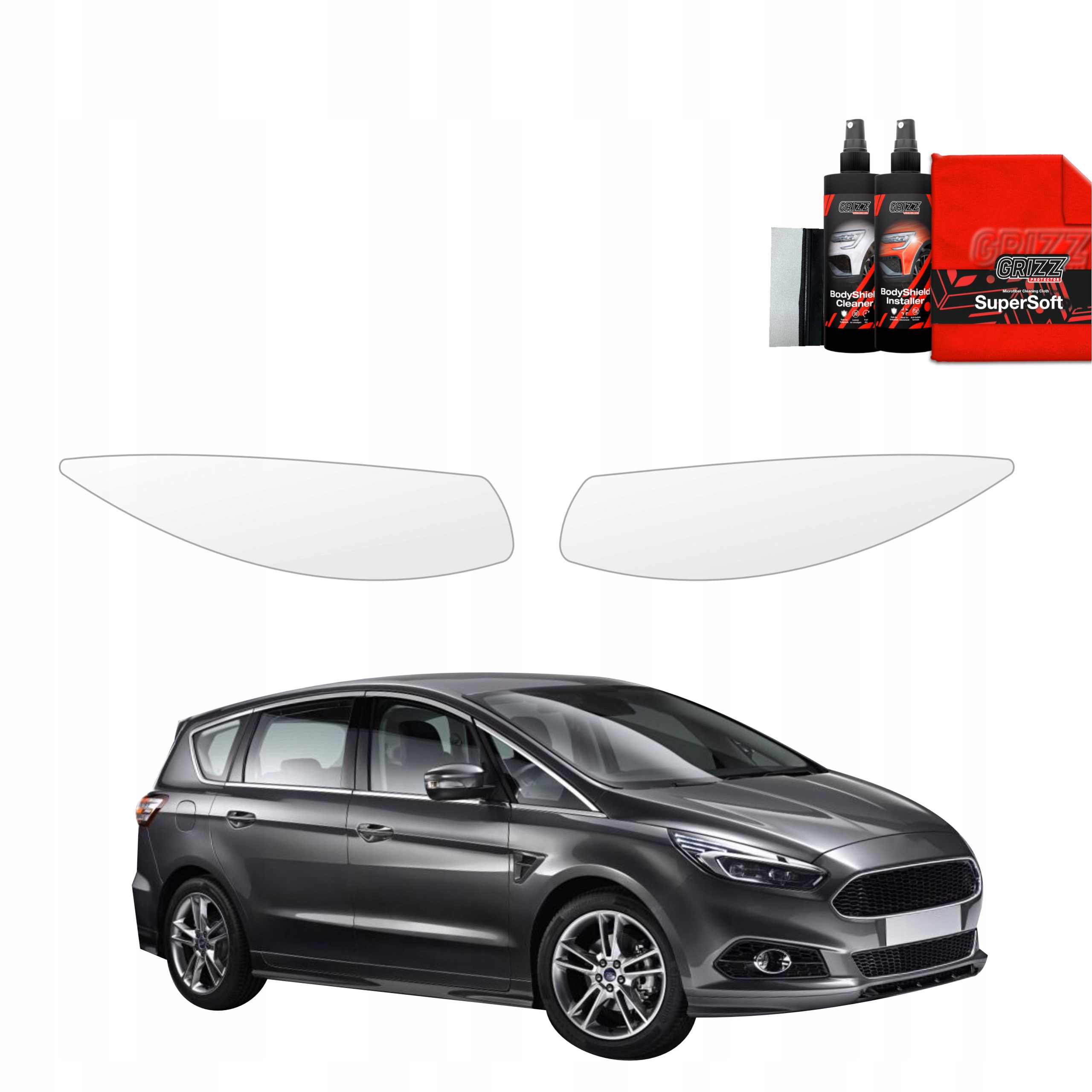 2v1 Fólie Ppf dýha na lampy pro Ford S-Max MK2 (2015-2019)