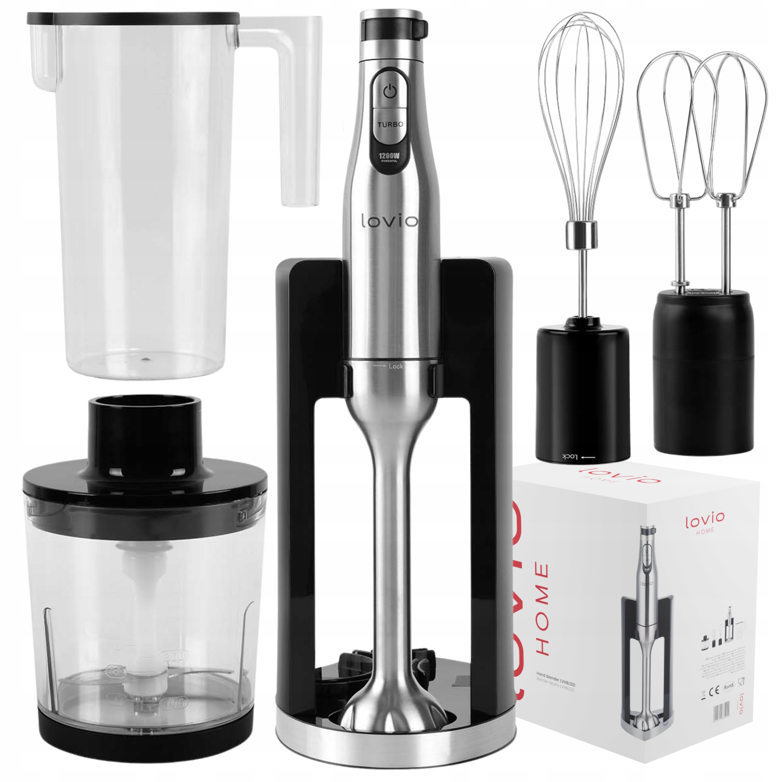 Blender Ręczny mikser wielofunkcyjny Mocny malakser Tytanowe Ostrza 1200W