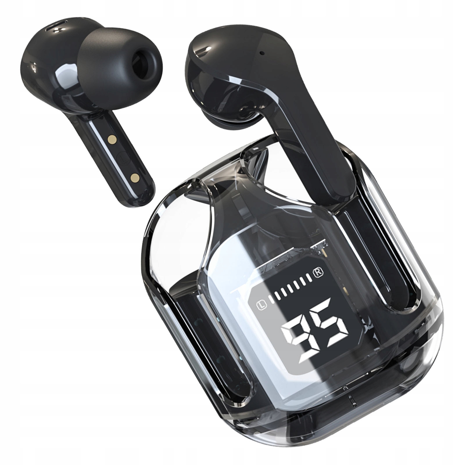 Bezprzewodowe słuchawki douszne Stylowe, przezroczyste, T4 Marka Inna