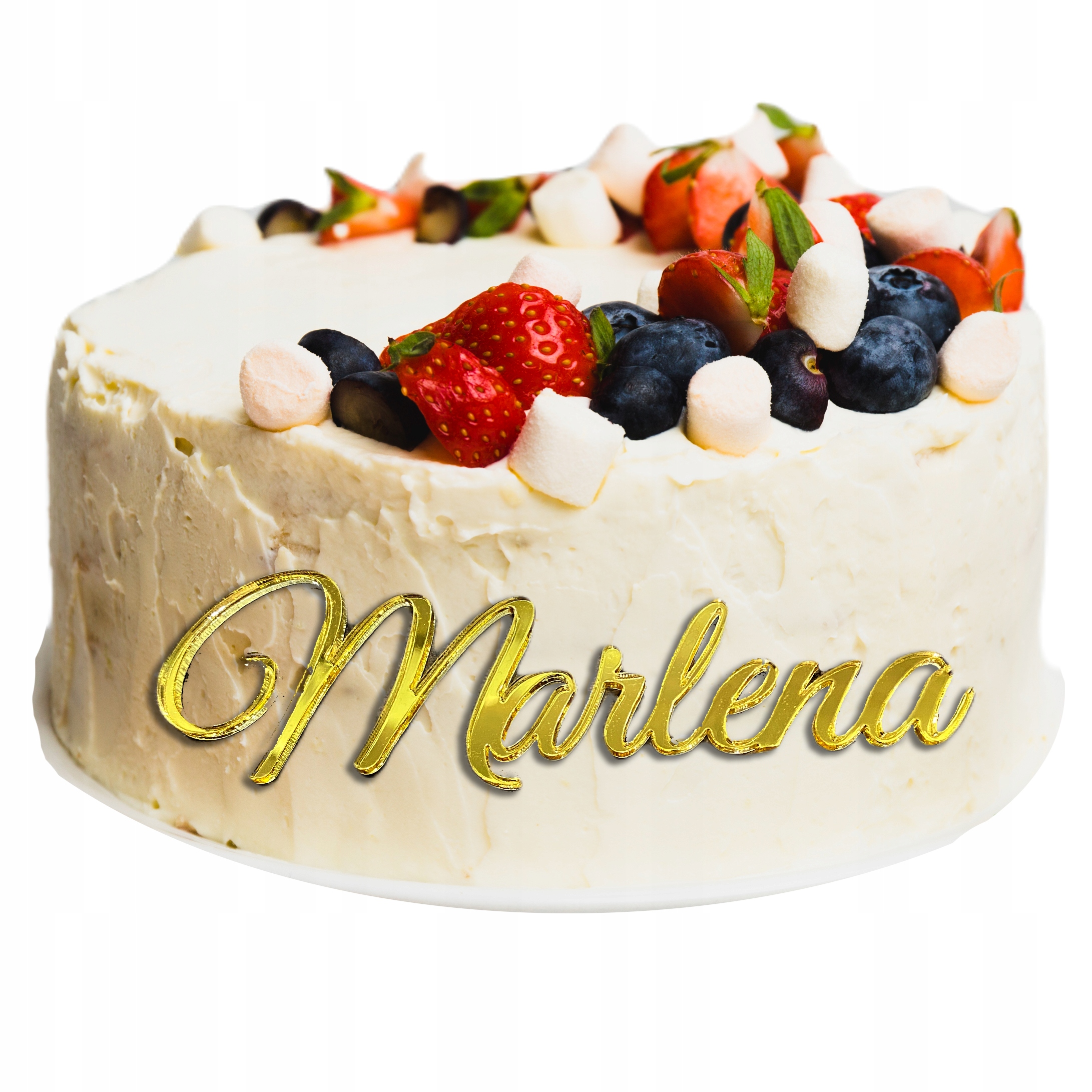 

Dekoracja Tort Imię Dekor Złote Lustro