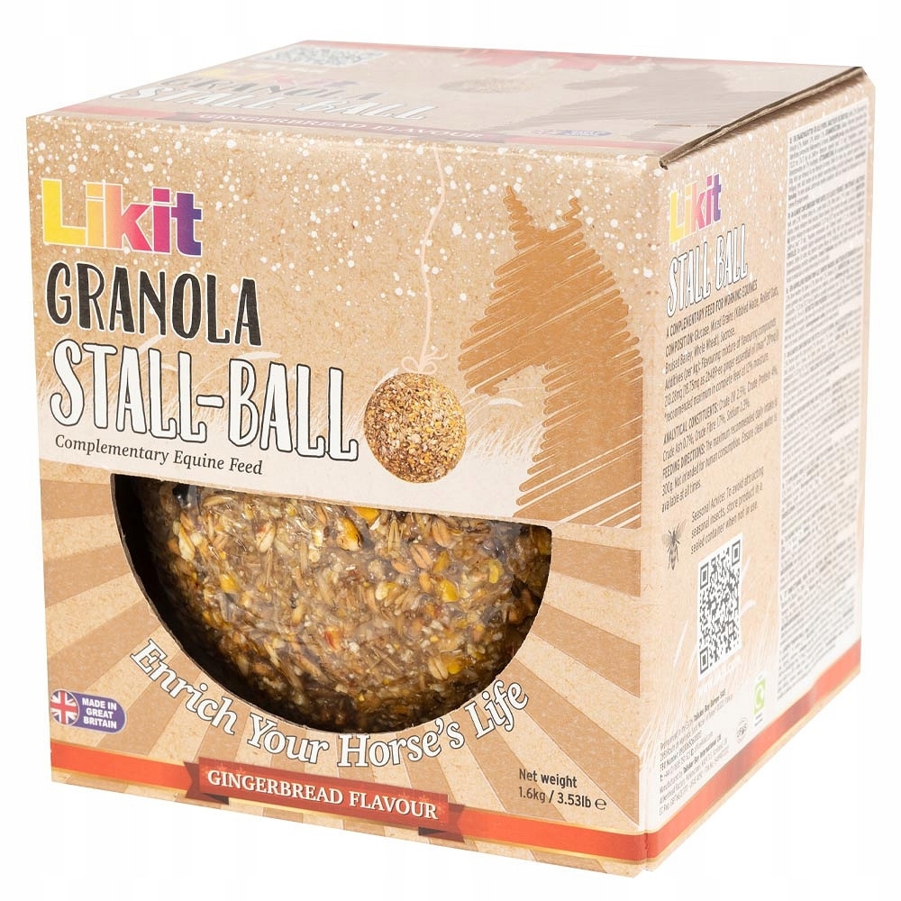 Lízátko pro koně Likit Granola Stall Ball gingerbread perník 1,6 kg