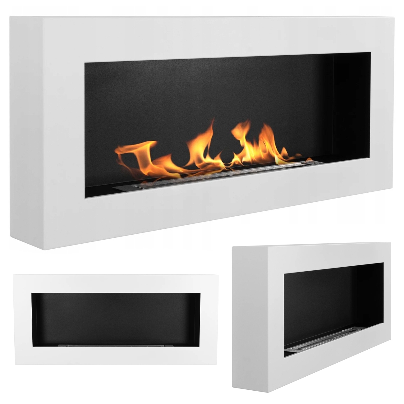 Závěsný Biokrb 900X400 Box Bílý Strukturovaný Mat Na Biopalivo