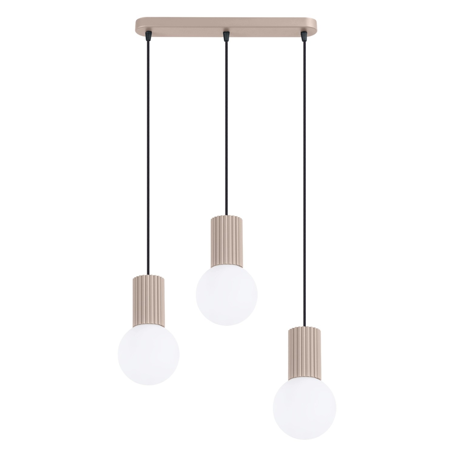 Závěsná lampa Halo 3L taupe Stropní osvětlení 3 kašmírové koule Sollux