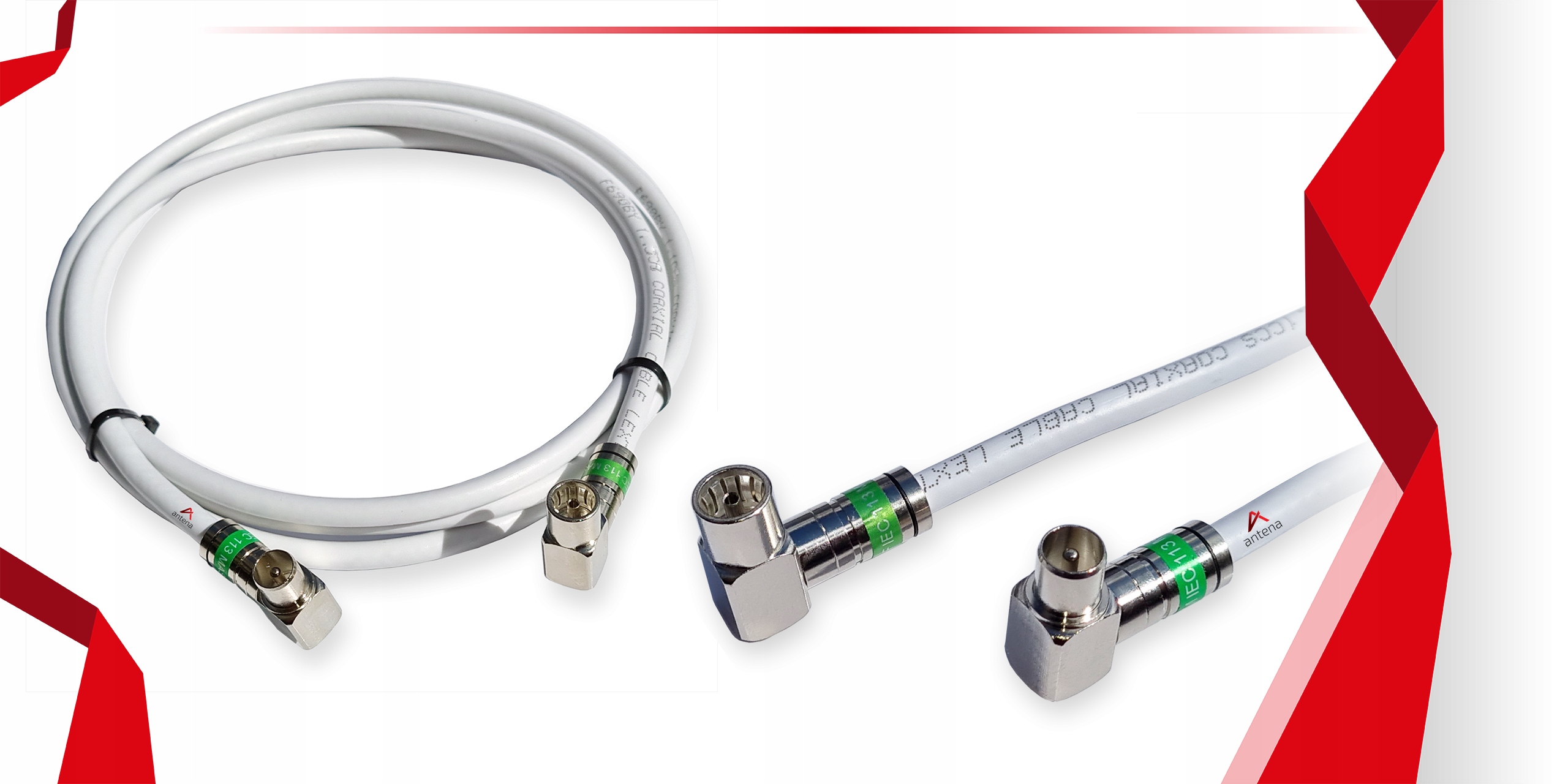 Kabel antenowy Wtyk Kątowy i Gniazdo Kątowe 6M Model Kabel antenowy połączeniowy ze złączami 6m