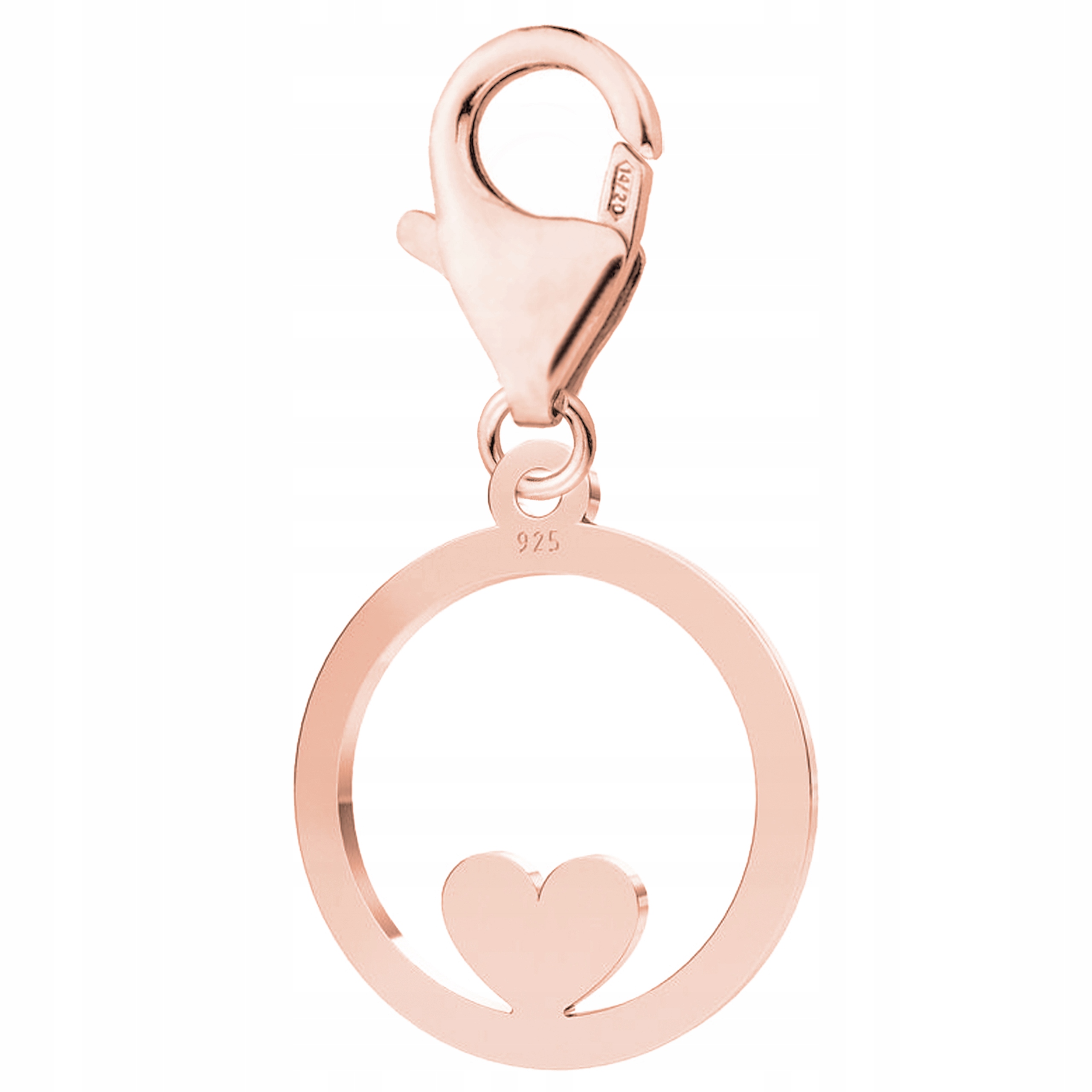 Přívěsek Srdce Kruh Kolečko růžové zlato stříbro 925