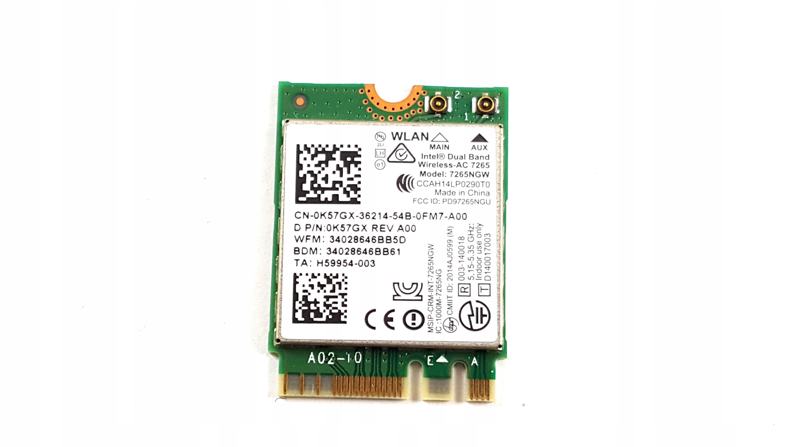 KARTA WIFI INTEL DUAL BAND WIRELESS-AC 7265NGW