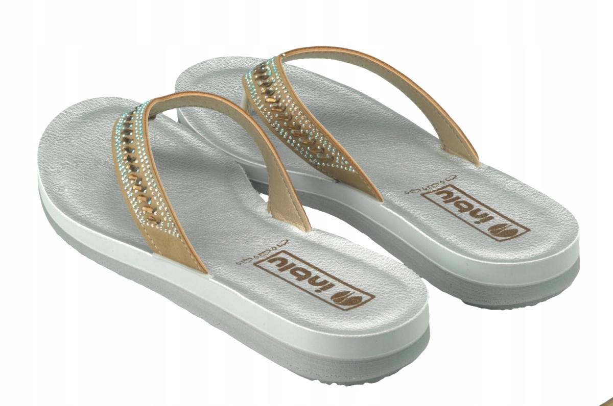 Klapki Japonki INBLU ZO-01 SOFT piaskowe z koralikami roz.38 Marka Inblu