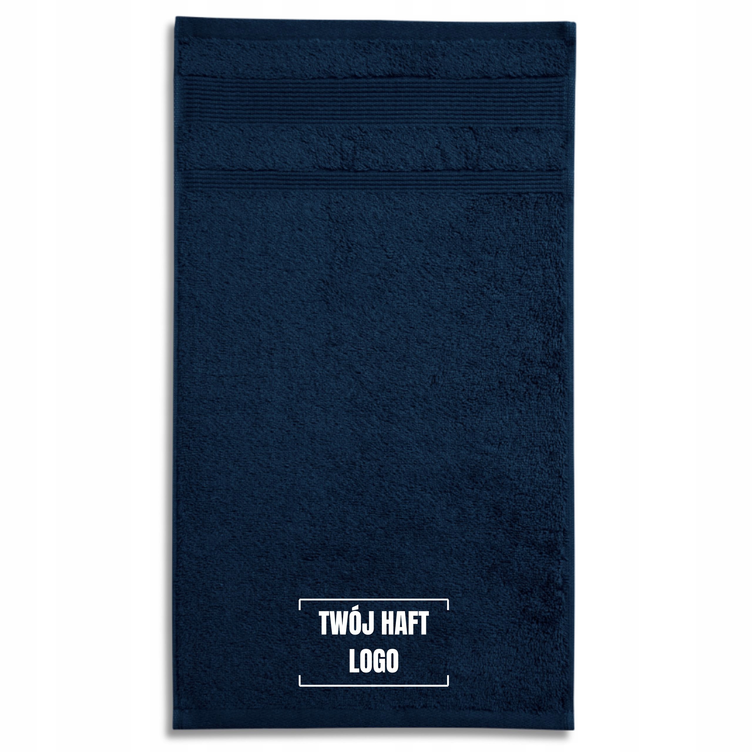 Koupací Ručník Bavlna Organický Gots 70X140 Vaše Výšivka Logo tmavě modrá