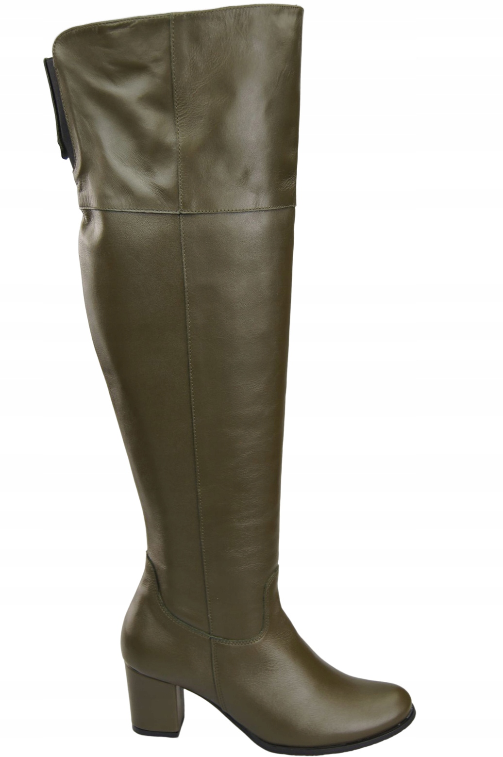 Buty Kozaki za Kolano skóra Oliwka 190 ElitaBut