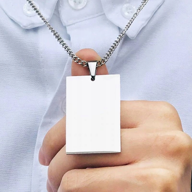 PROSTOKĄTNY NIEŚMIERTELNIK BLASZKA POŁYSK STAL Kamień Bez kamienia