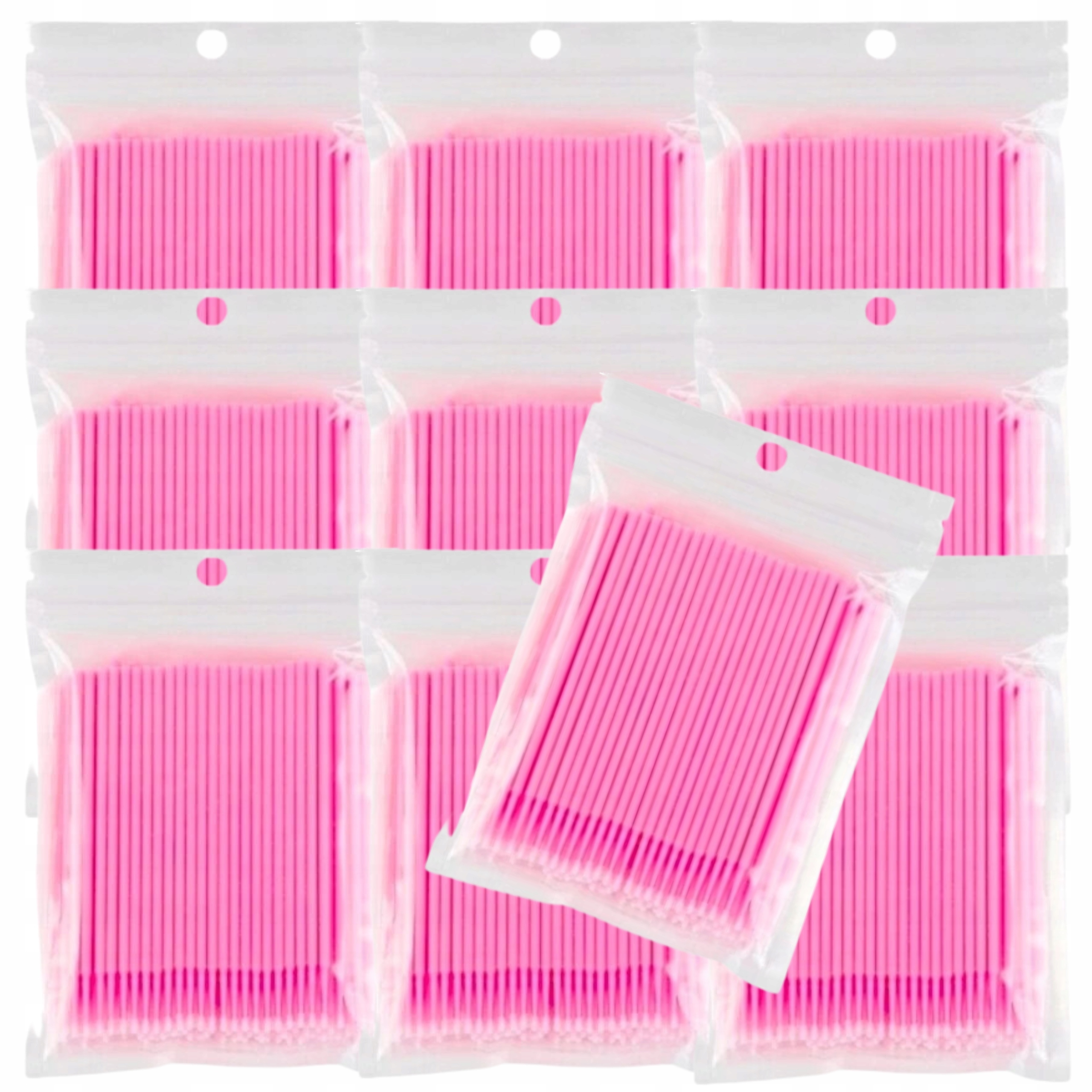 Aplikátory na řasy na jedno použití Bezvláknové Microbrush Růžové 1000ks
