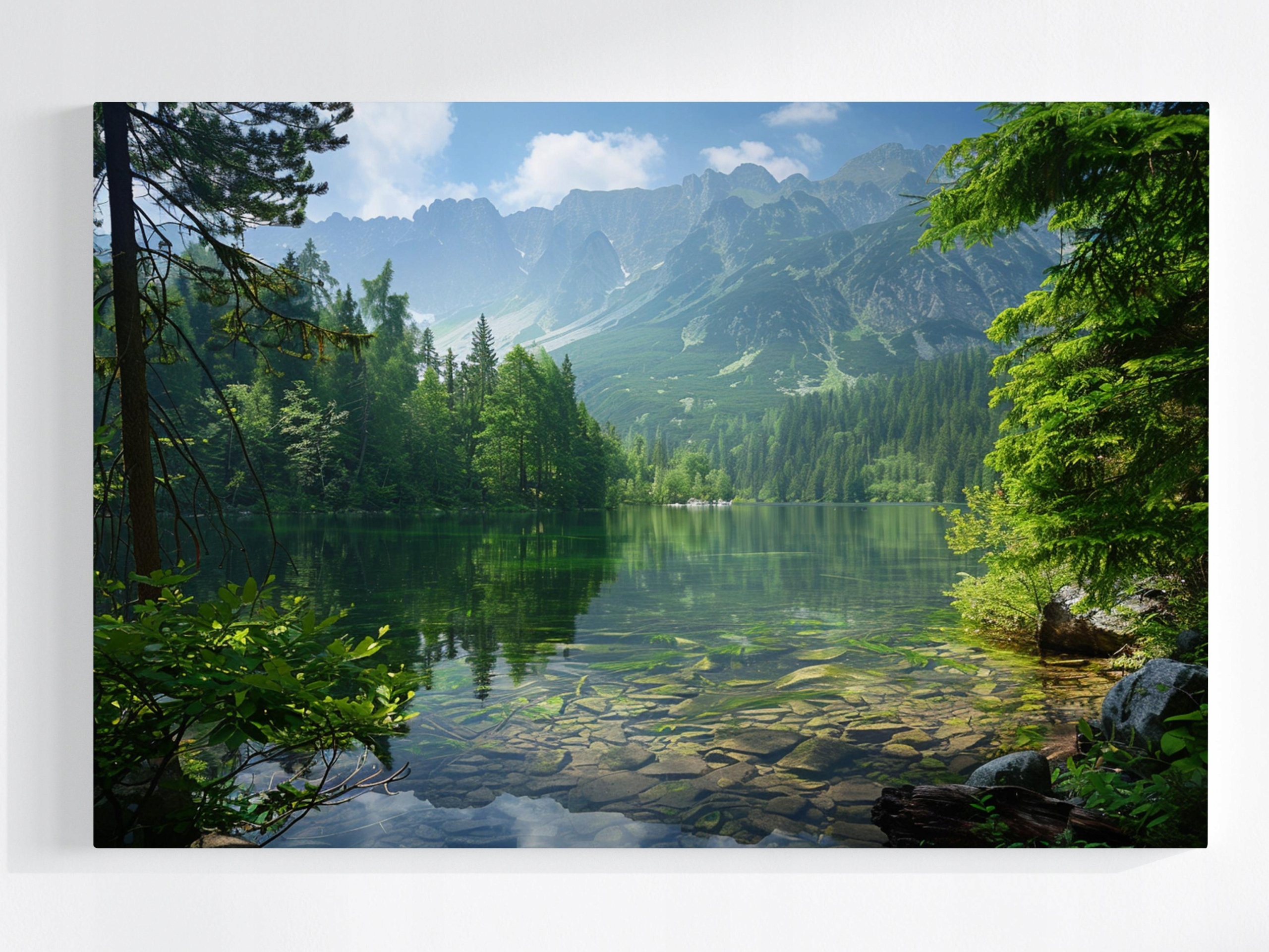 Obraz Na Plátně Canvas Hory Jezero Les Krajina Tatry Příroda 120x80