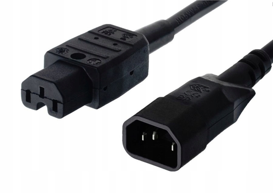Premiumcord Przewód zasilający 230V przedłużacz 2m (złącza IEC320 C14 C15
