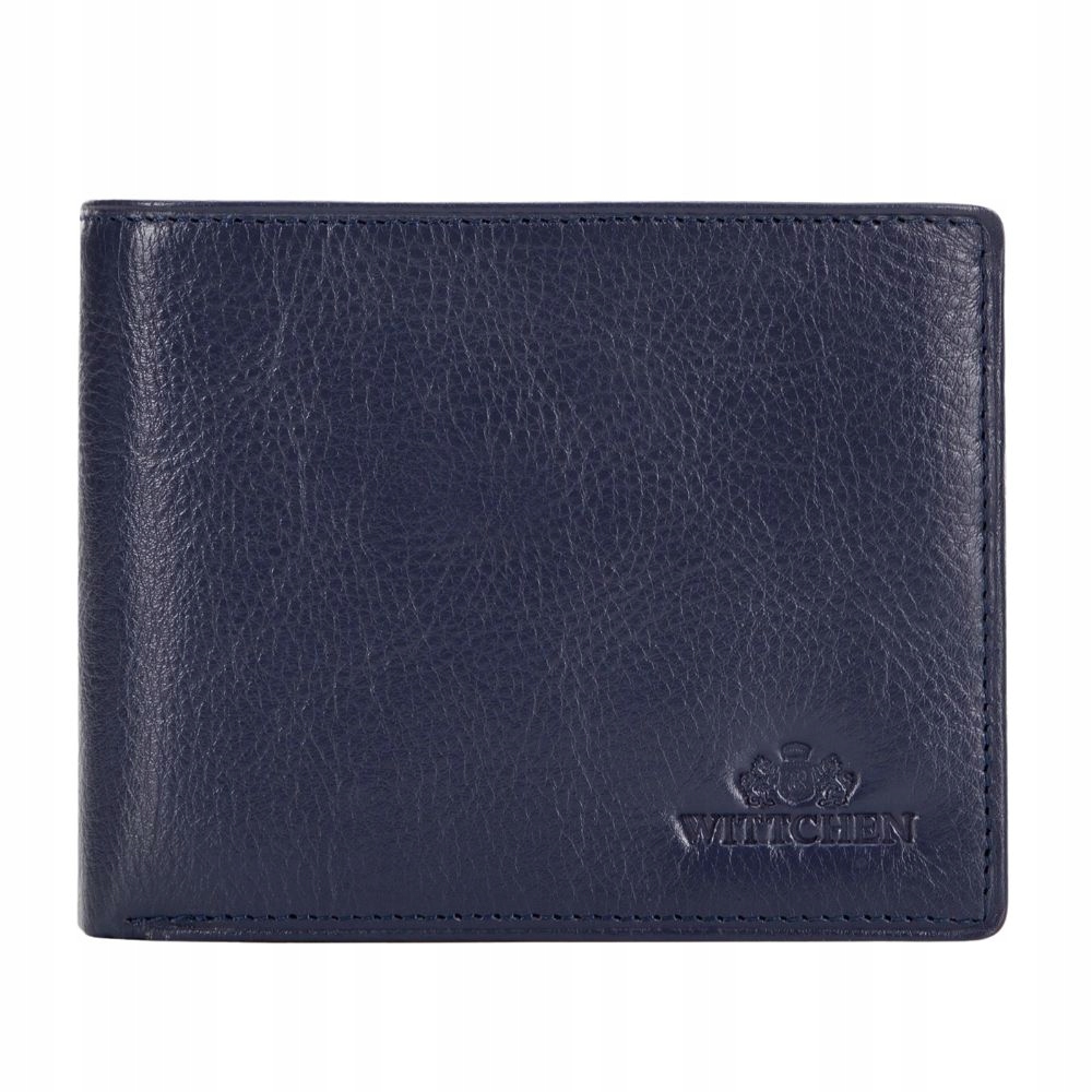 Tmavě modrá pánská kožená peněženka s rozkládacím panelem Wittchen 21-1-046-NL
