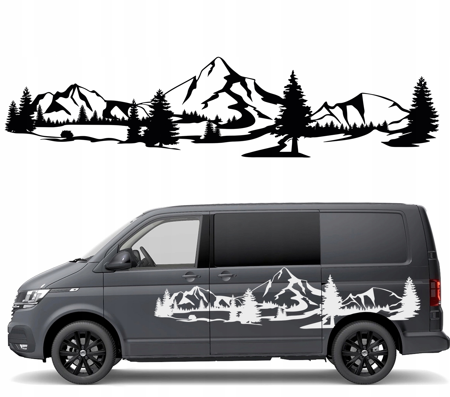 Samolepky Na Bok Auta Kempu Hory 65x280 cm