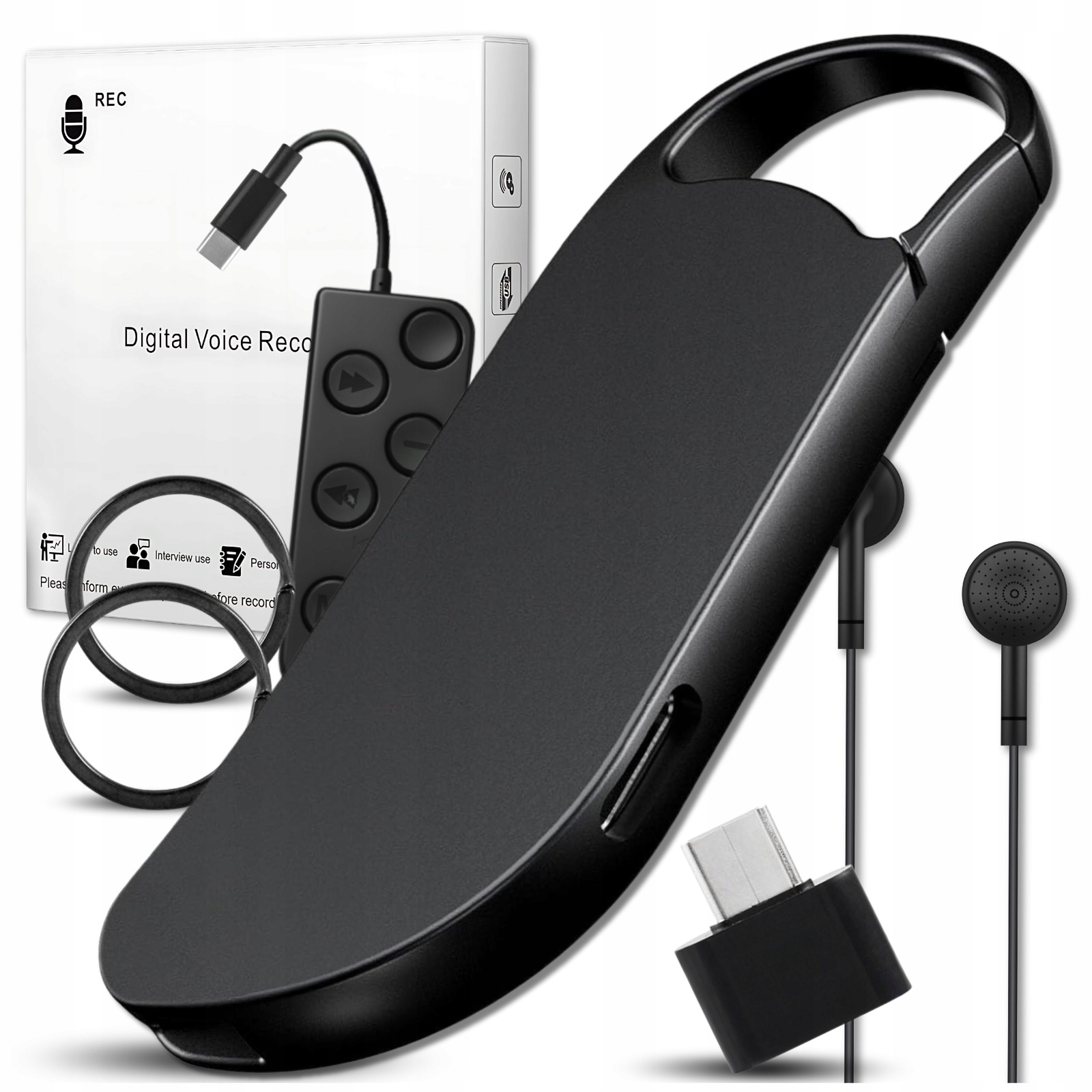 Špionážní Odposlech Mini Štěnice Diktafon 64 Gb Přehrávač MP3 Detekce