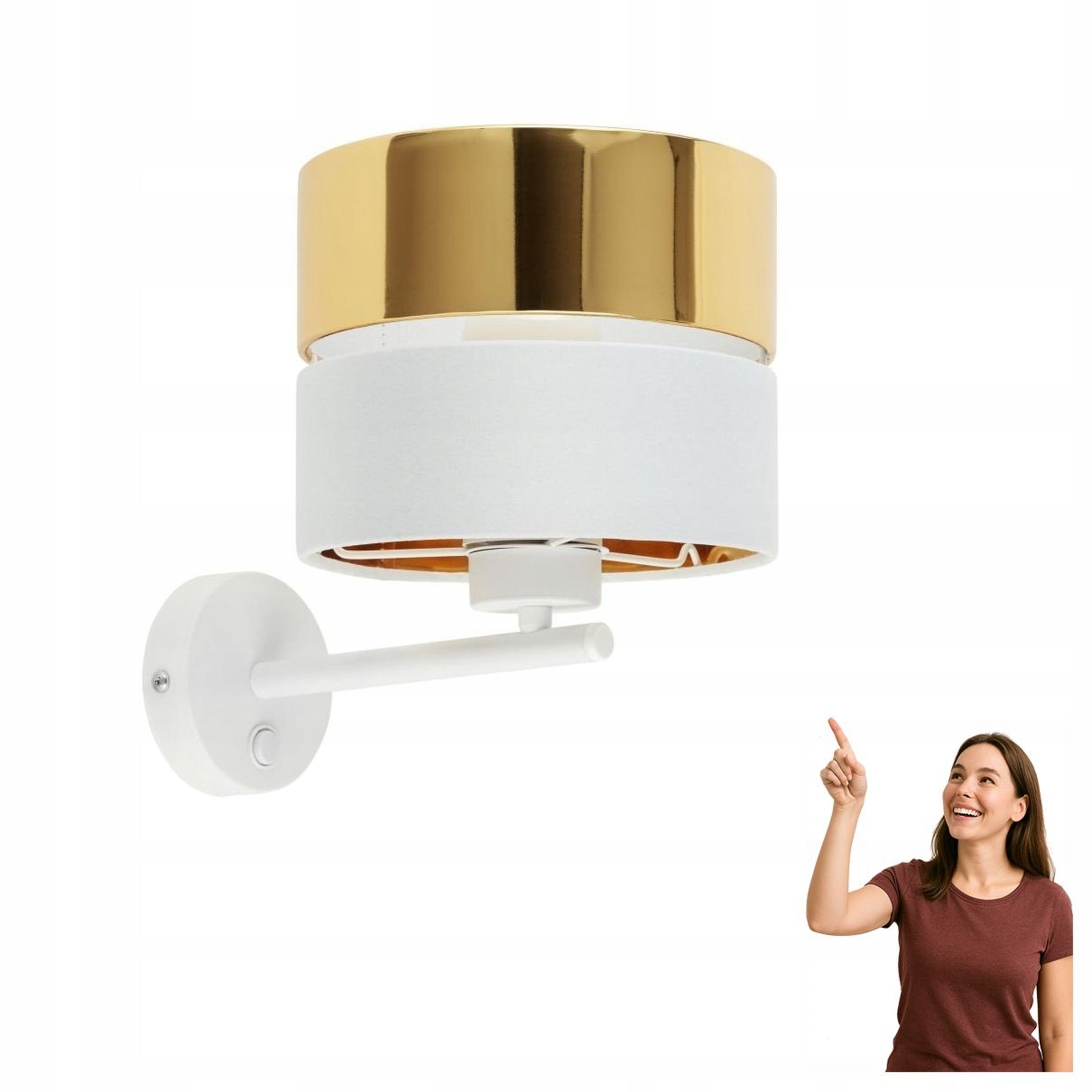 Nástěnné svítidlo Hilton White/gold 4770 Tk Lighting