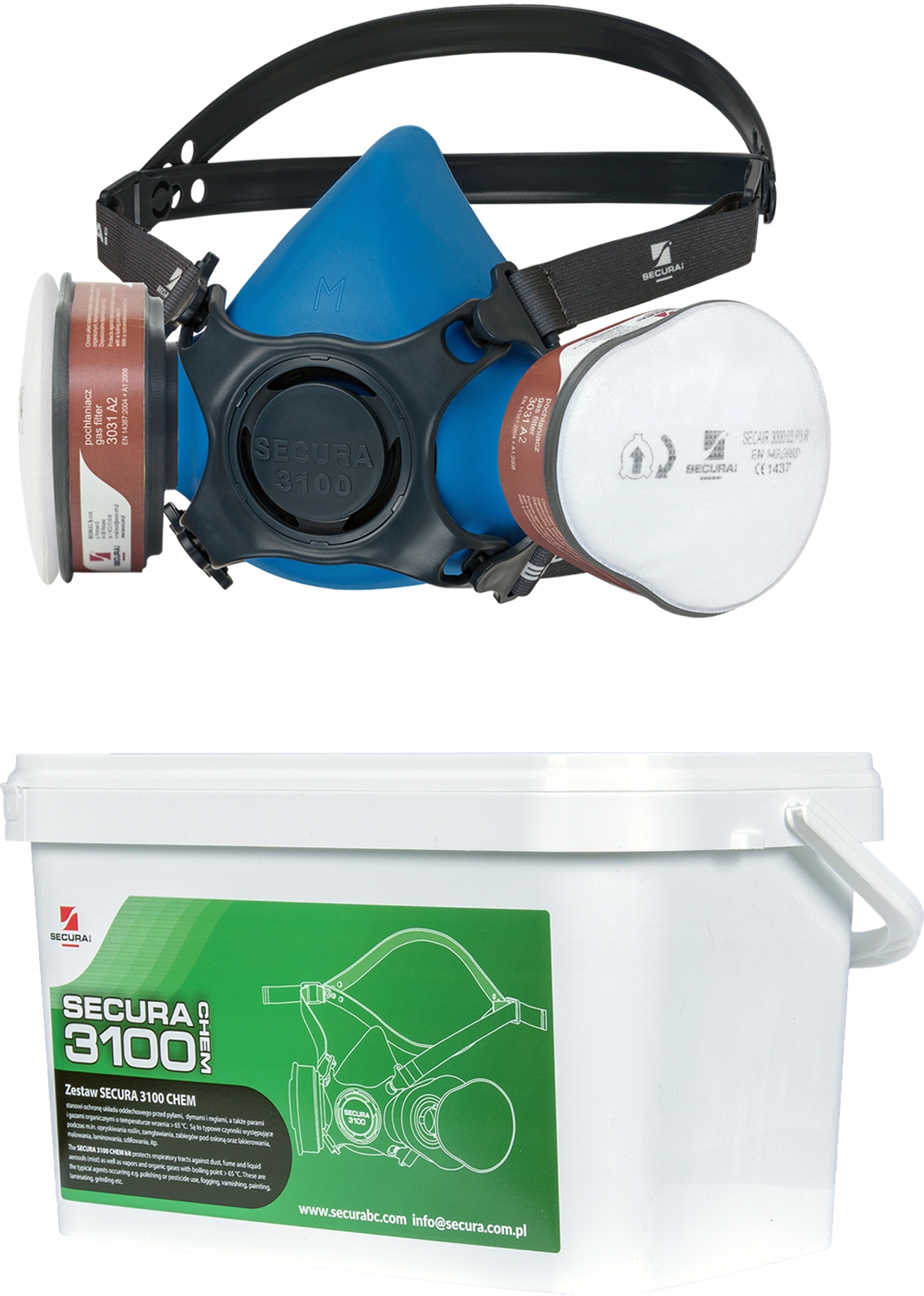 Maska półmaska SECURA 3100-CHEM gazy opryski chemi