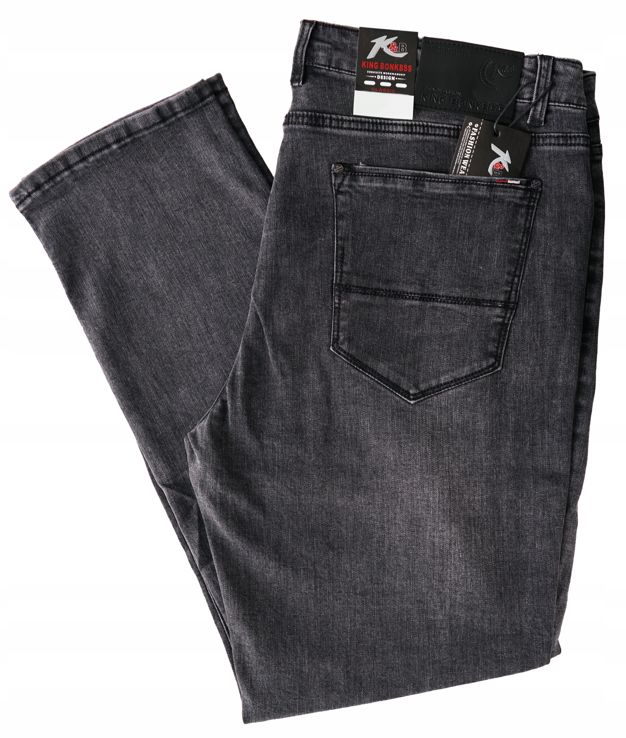 

Spodnie Jeansowe Dżins Duże Szare W44 L32 112-124