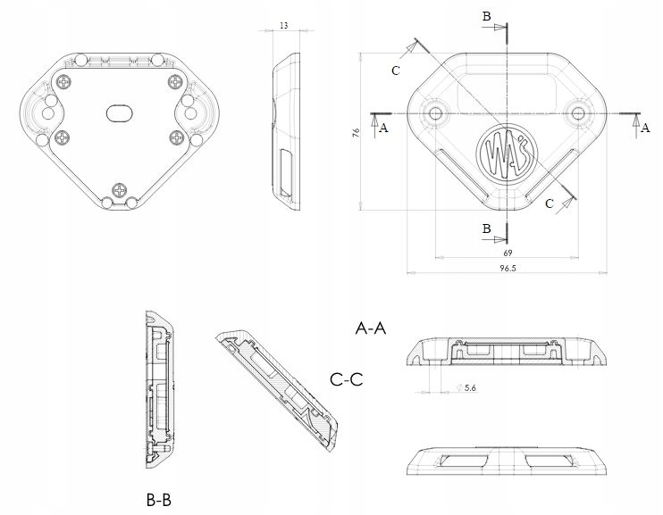 Lampa LED ostrzegawcza do wind załadowczych 1127 Kolor pomarańczowy